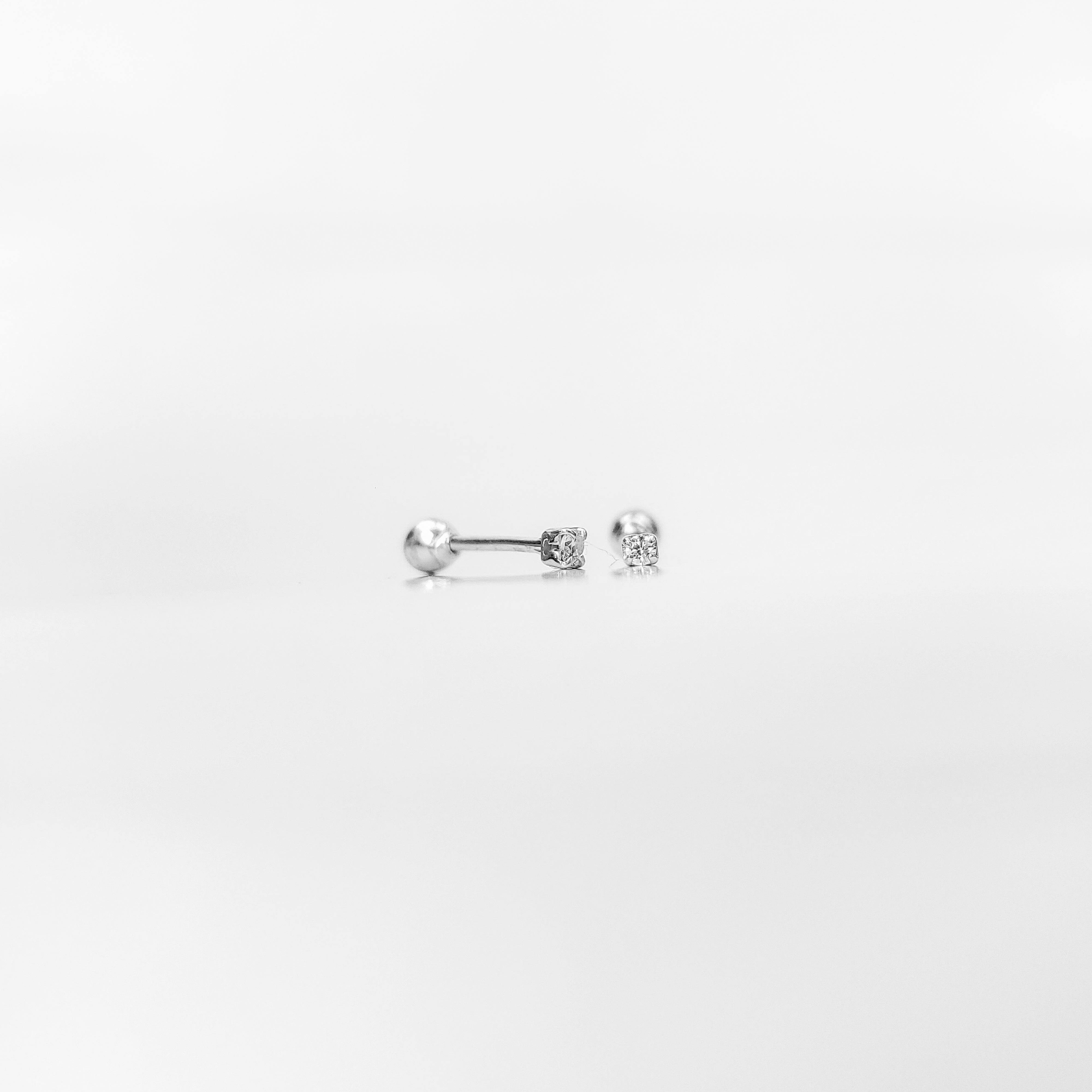 Arete de bolita Blanco