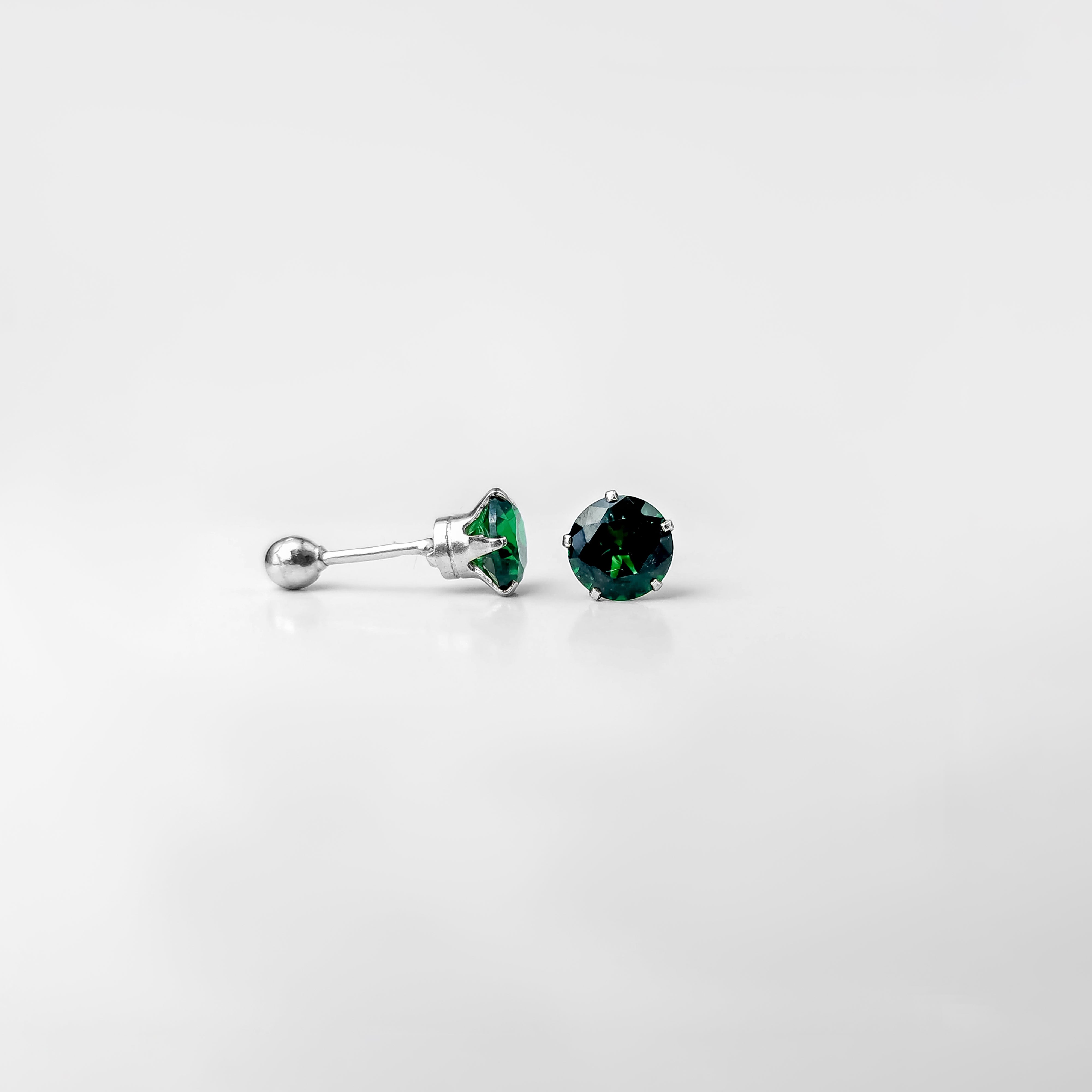 Arete de bolita Verde