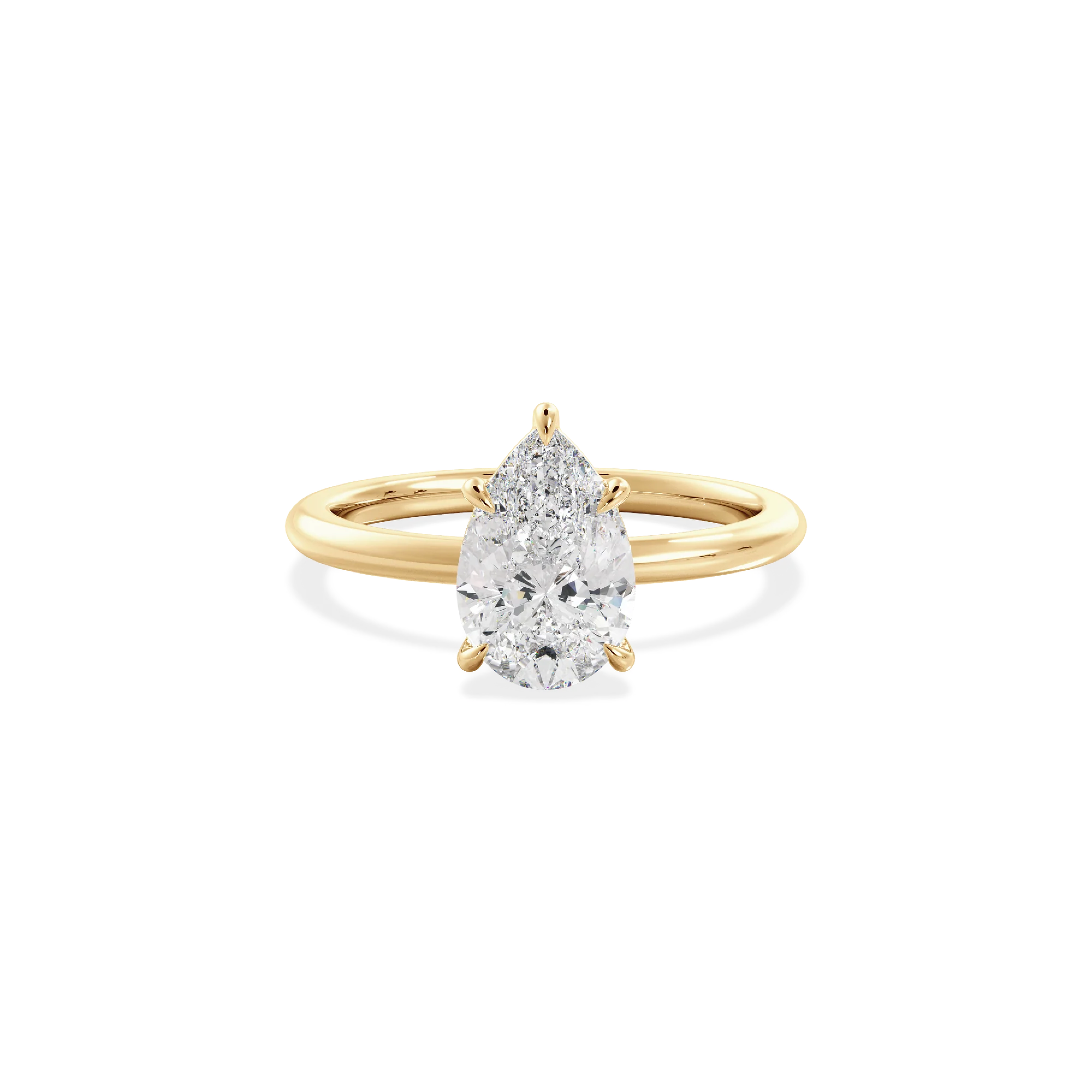 Pear solitaire gold