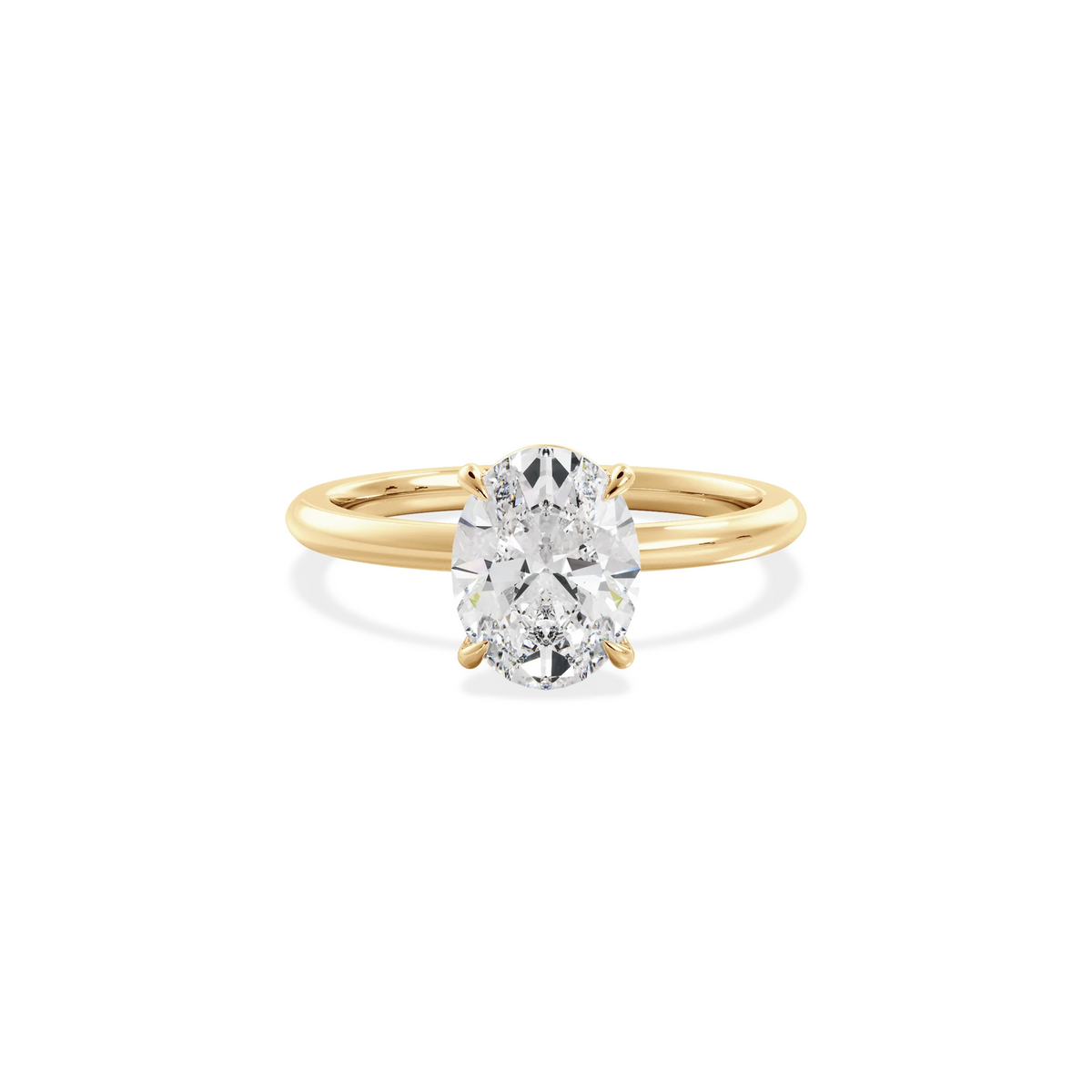 Oval solitaire gold