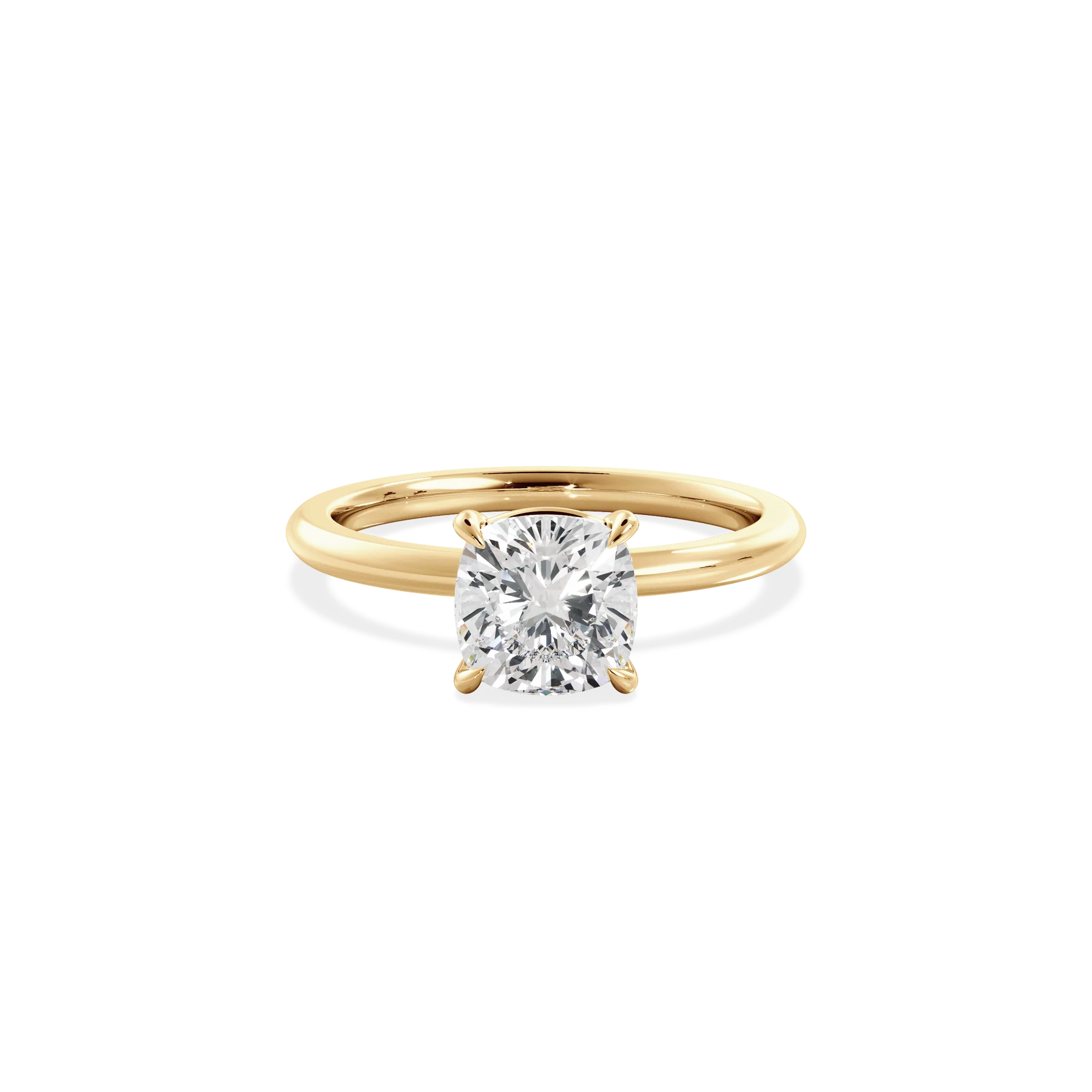 Cushion solitaire gold