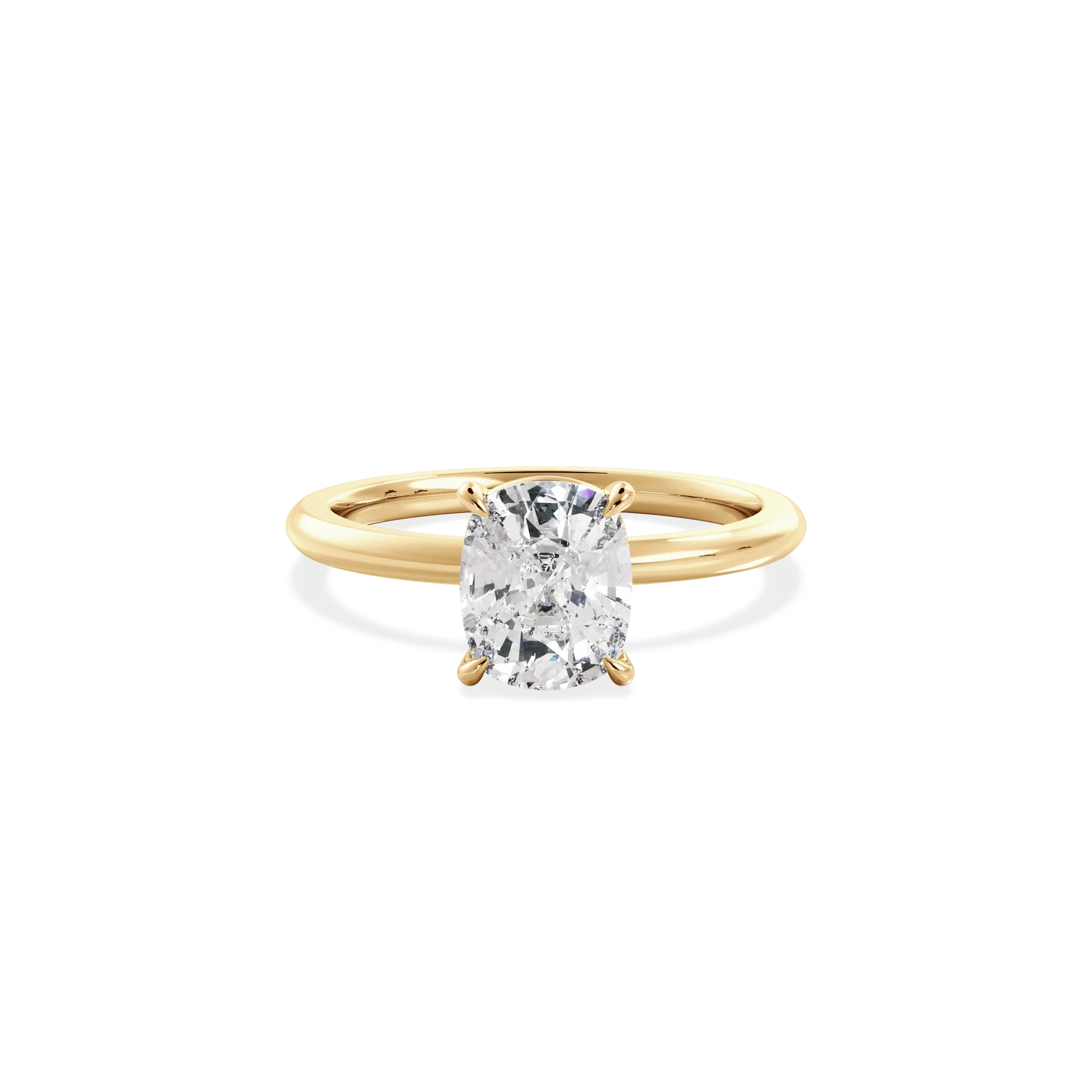 Elongated Cushion solitaire gold