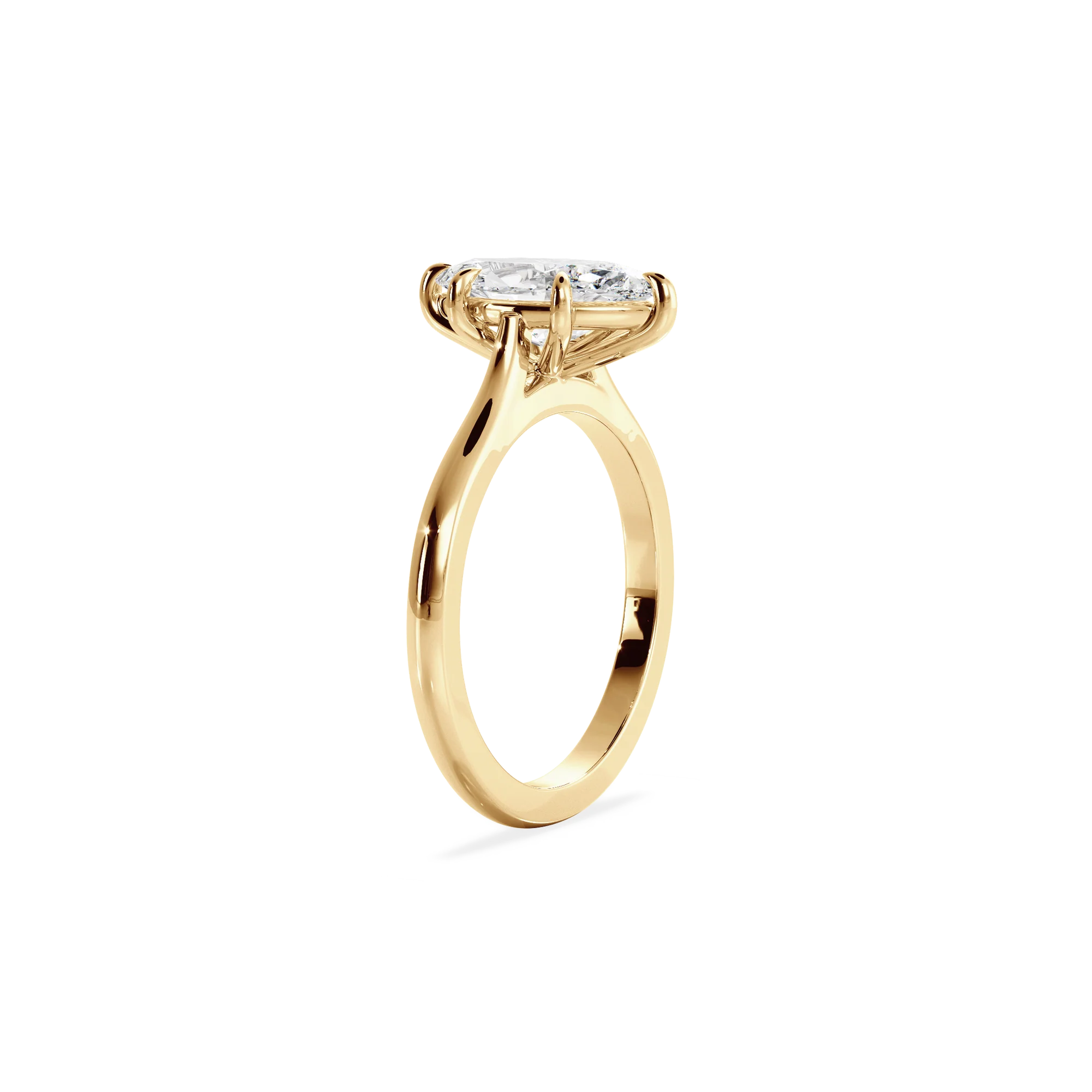 Marquise solitaire with elevated shoulders gold