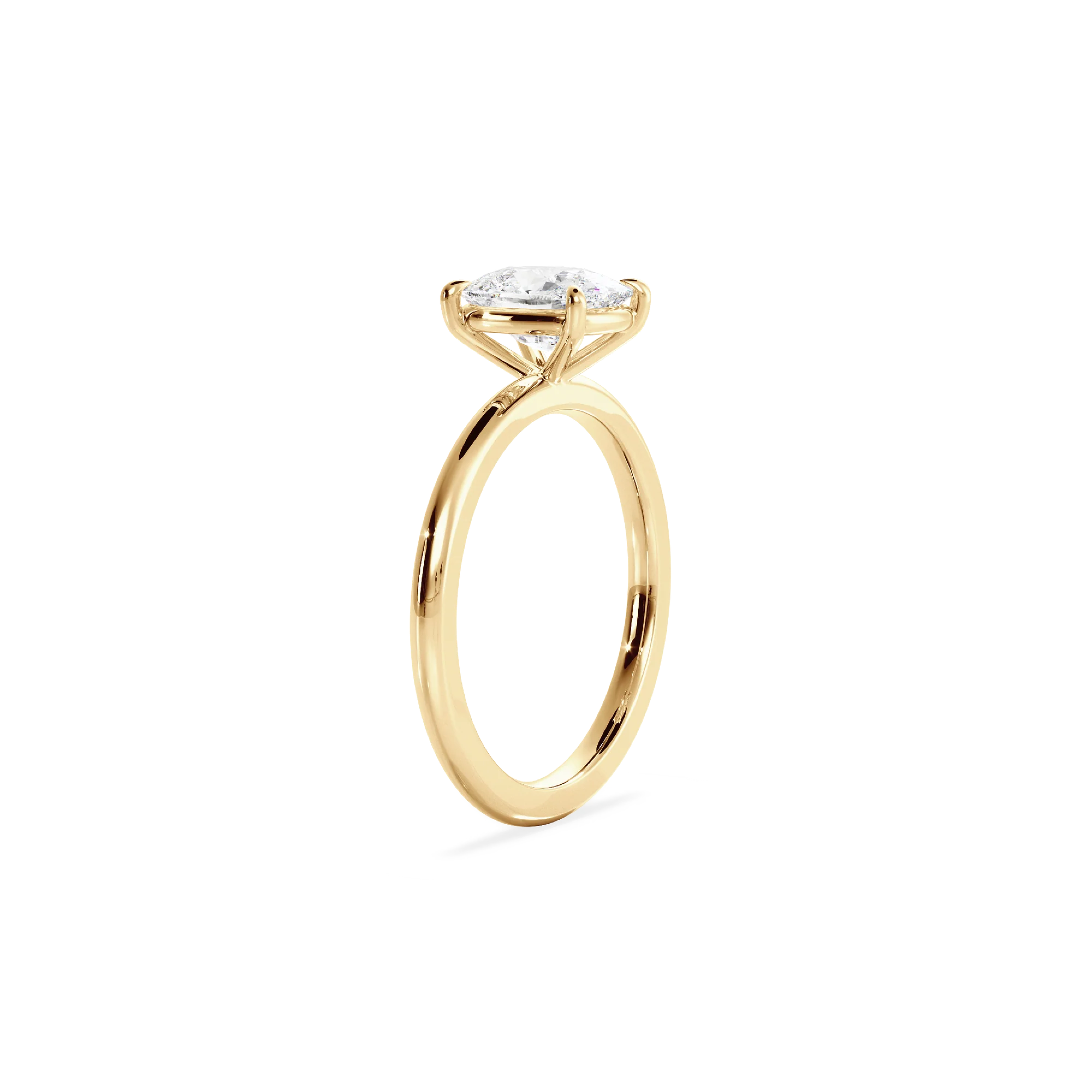 Elongated Cushion solitaire gold