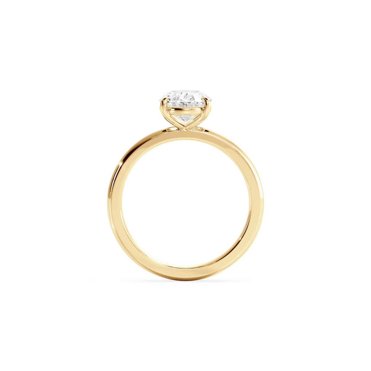 Oval solitaire gold