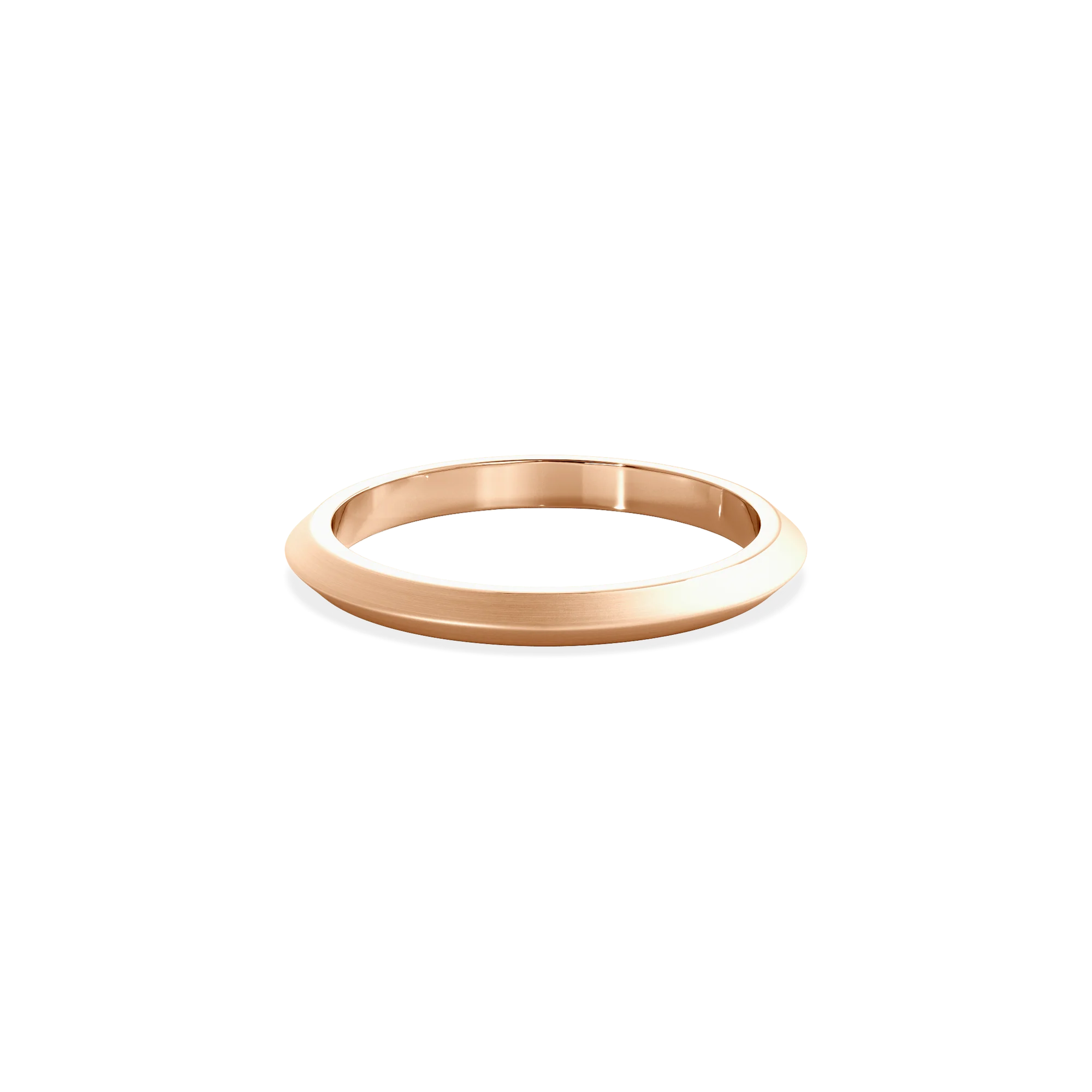 Anillo Lite dos aguas rose gold 2mm matte