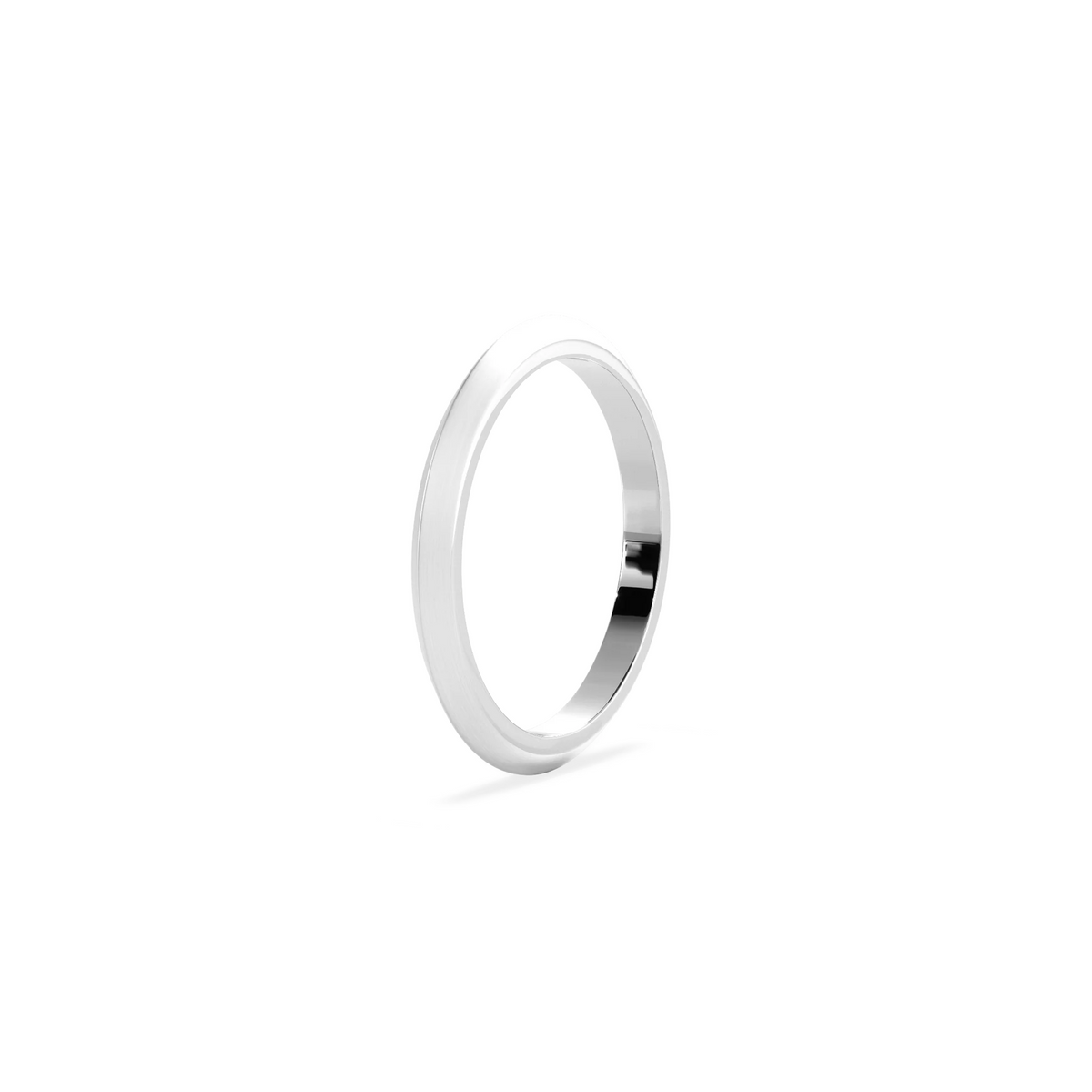 Anillo Lite dos aguas white gold 2mm matte