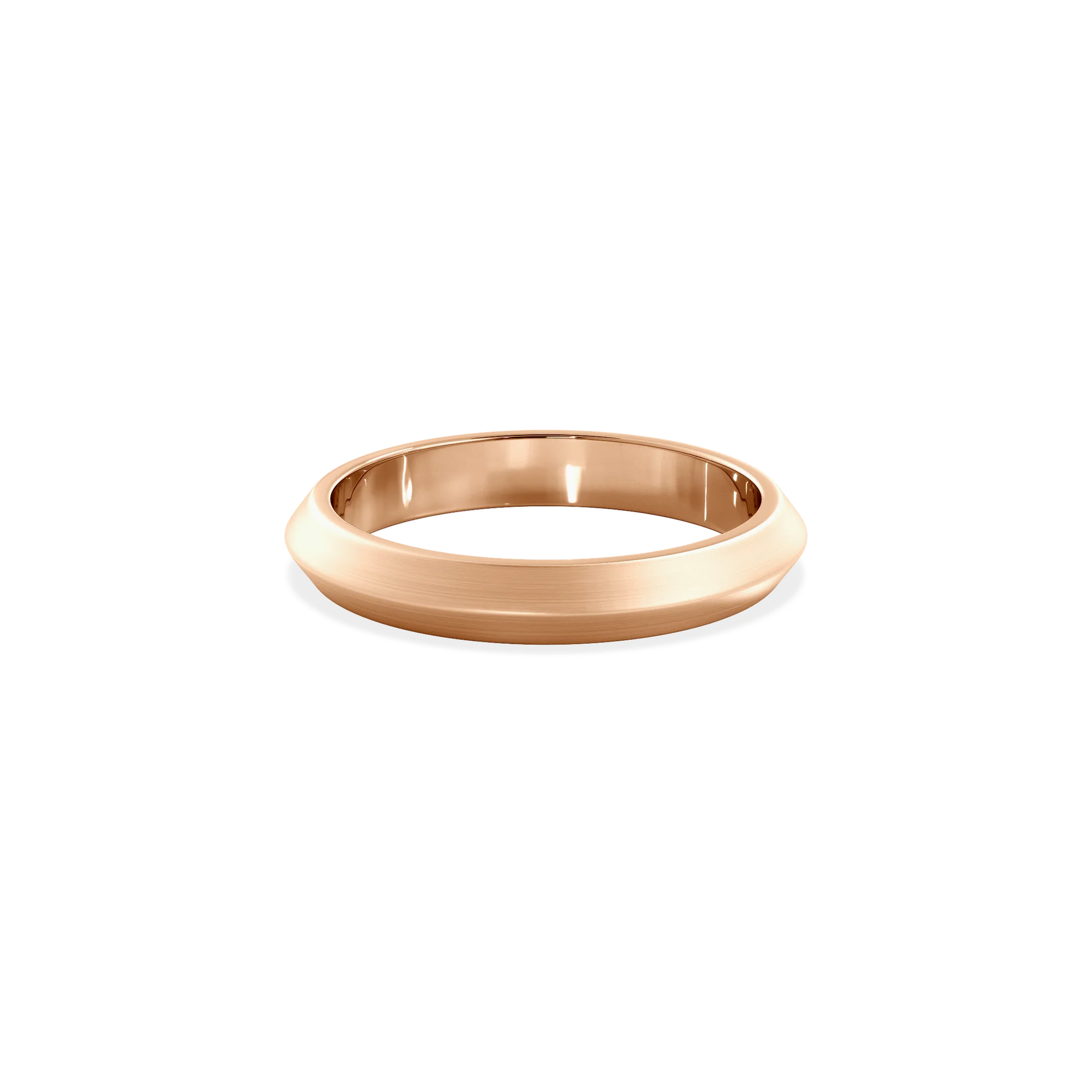 Anillo Lite dos aguas rose gold 3mm matte