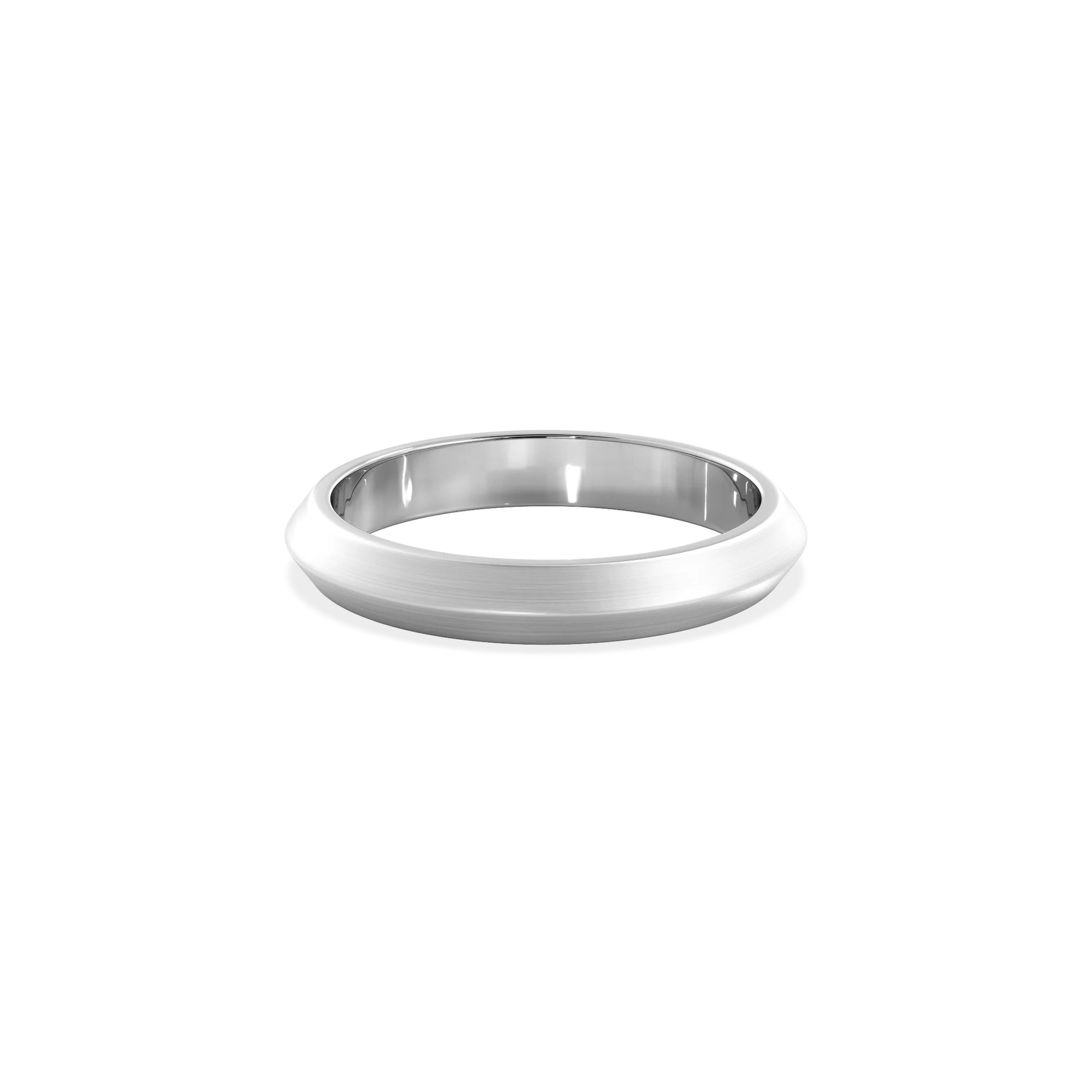 Anillo Lite dos aguas white gold 3mm matte