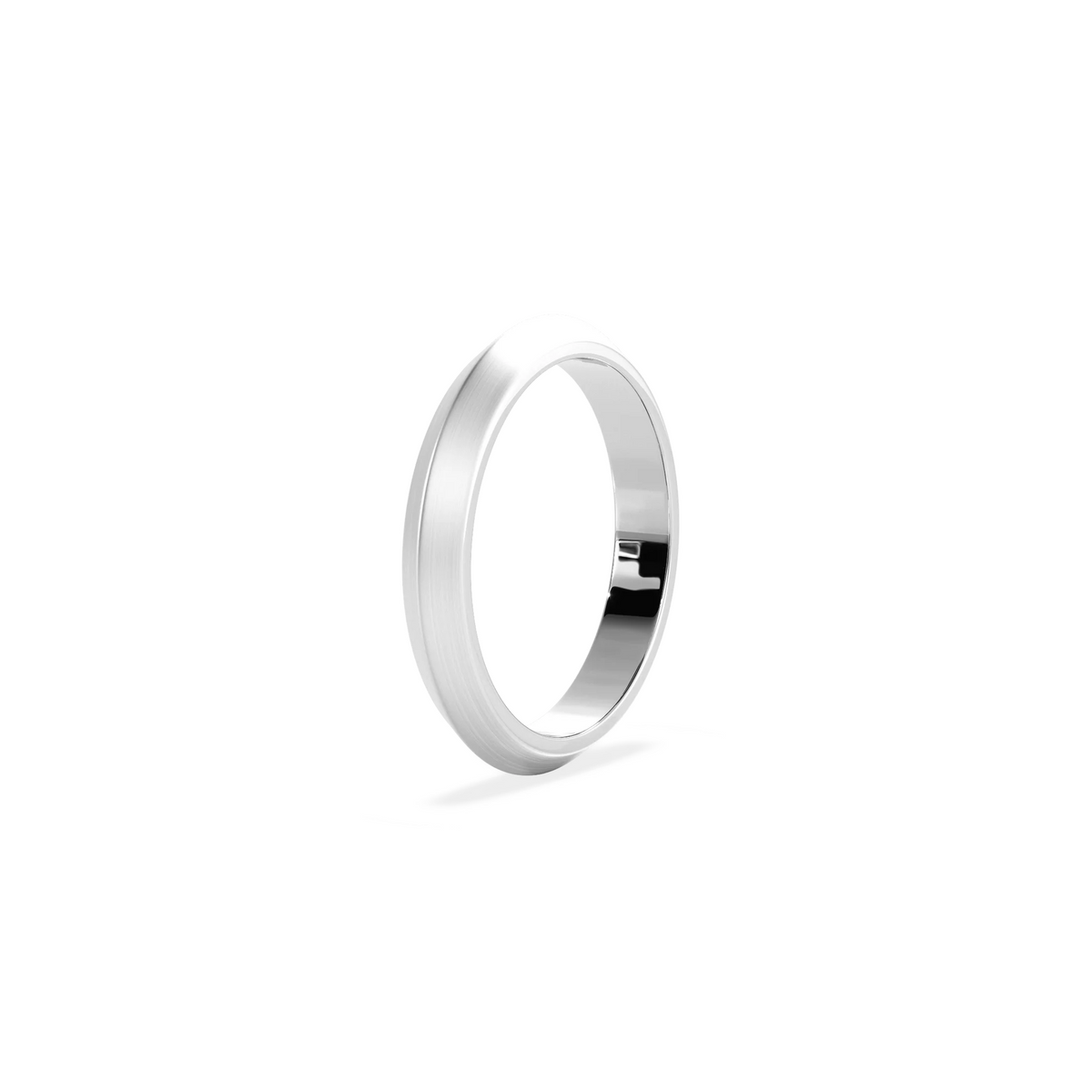 Anillo Lite dos aguas white gold 3mm matte