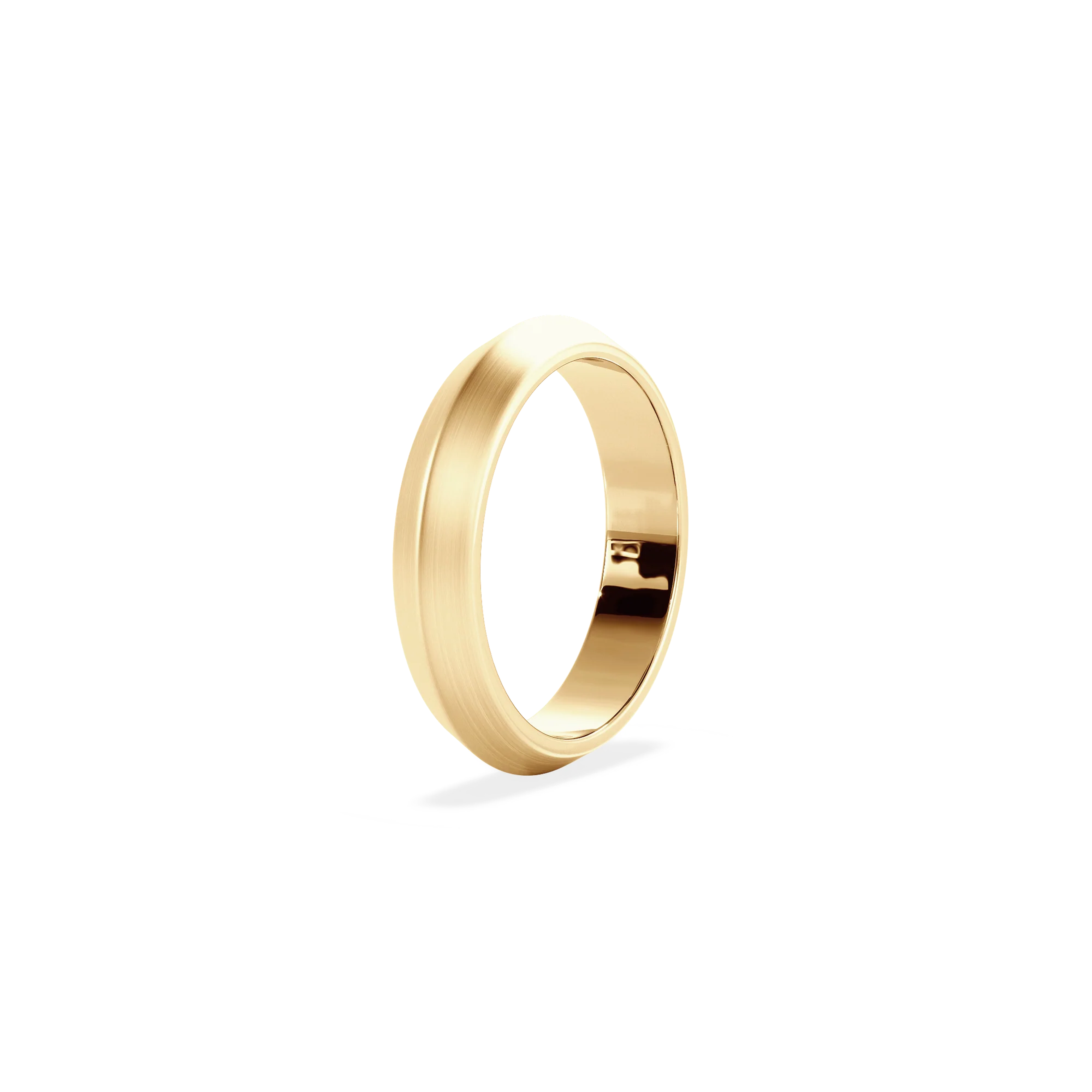 Anillo Lite gold dos aguas 4mm matte