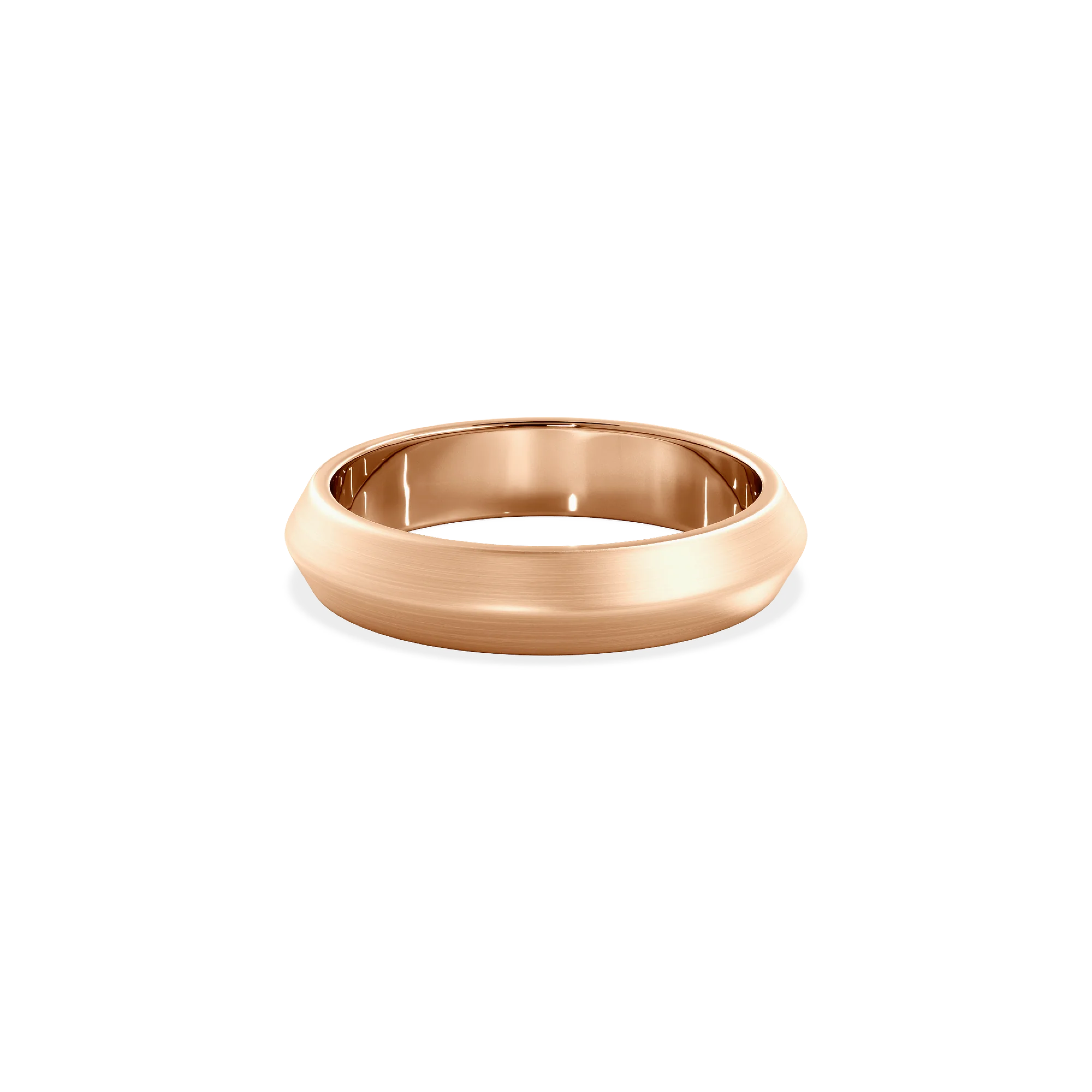 Anillo Lite dos aguas rose gold 4mm matte