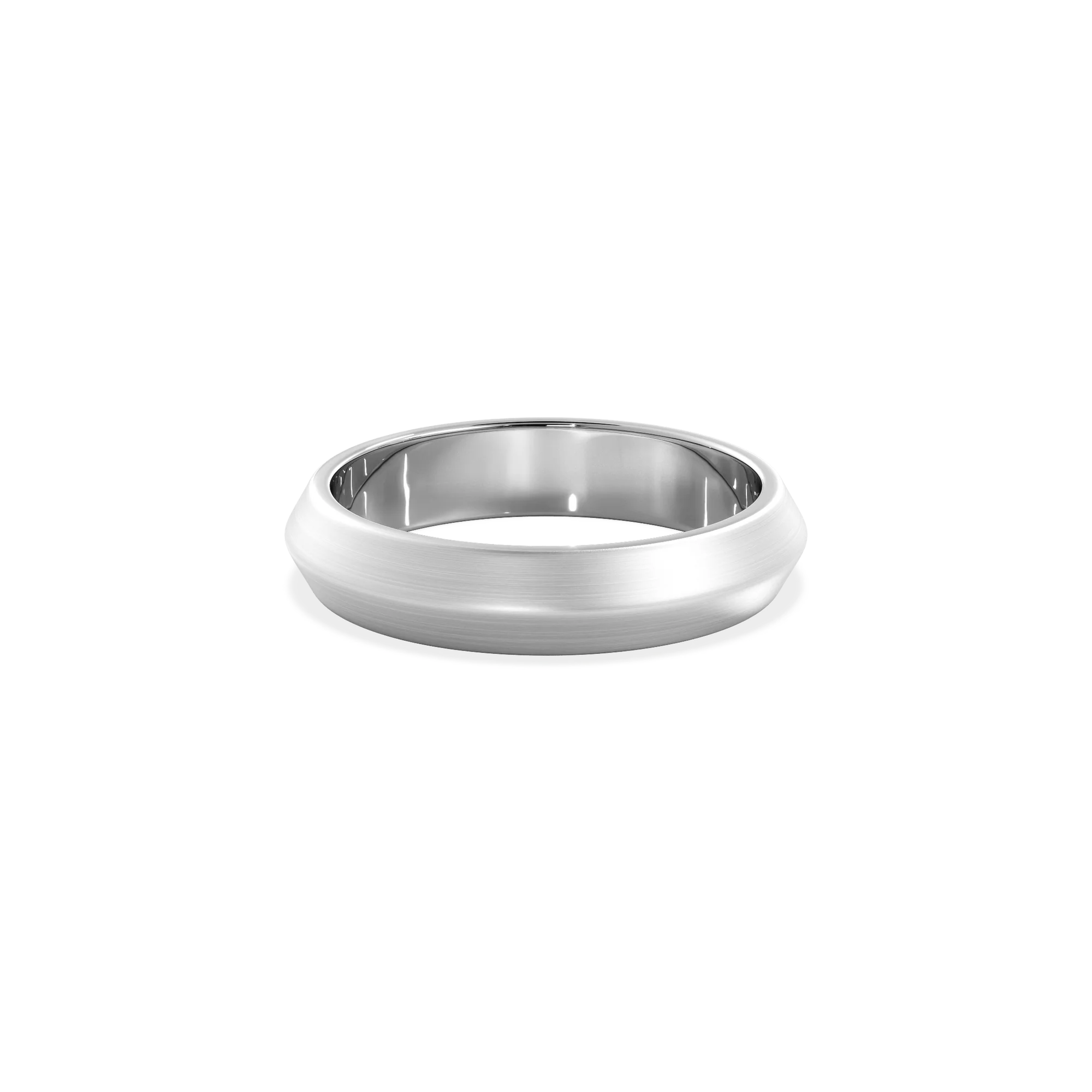 Anillo Lite dos aguas white gold 4mm matte