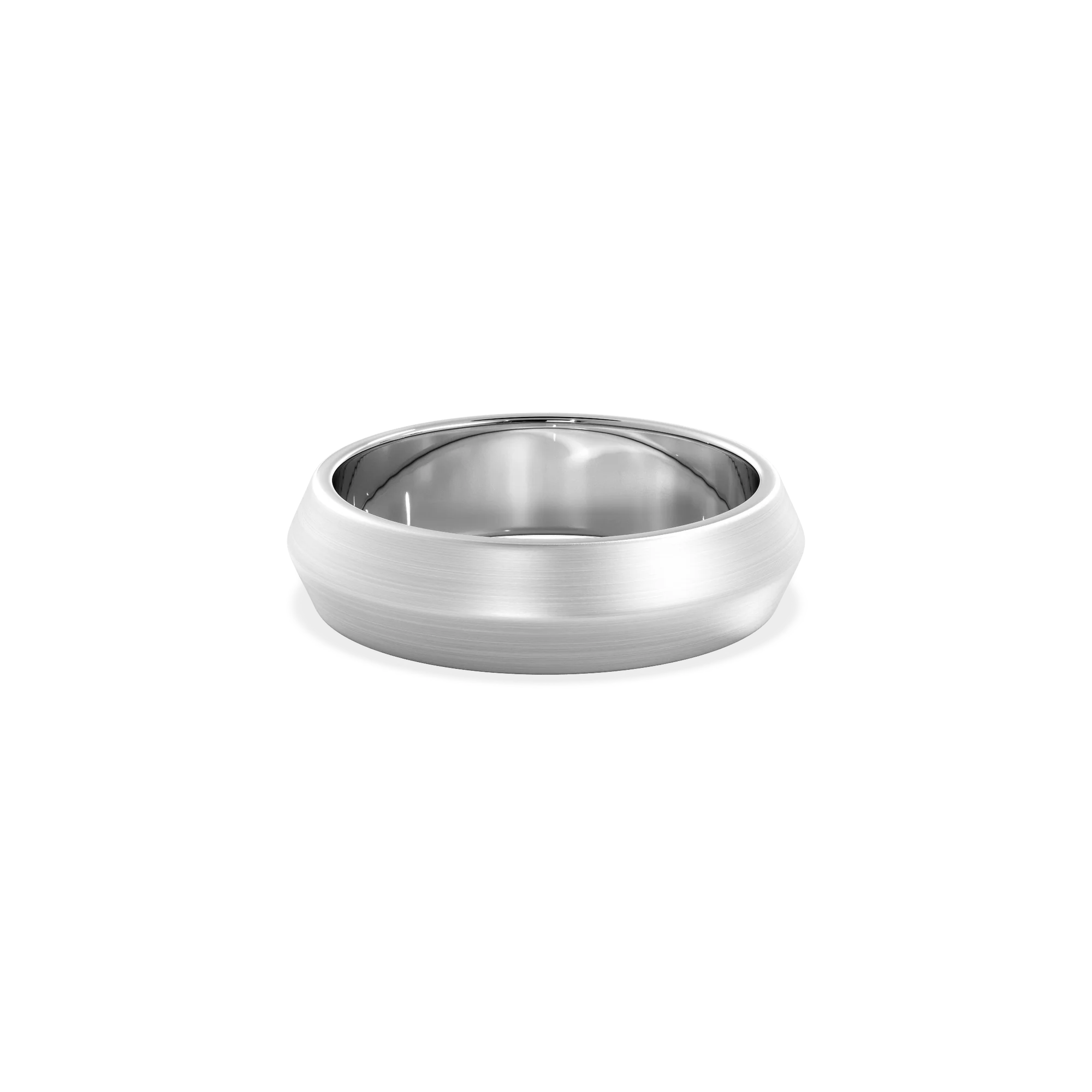Anillo Lite dos aguas white gold 5mm matte