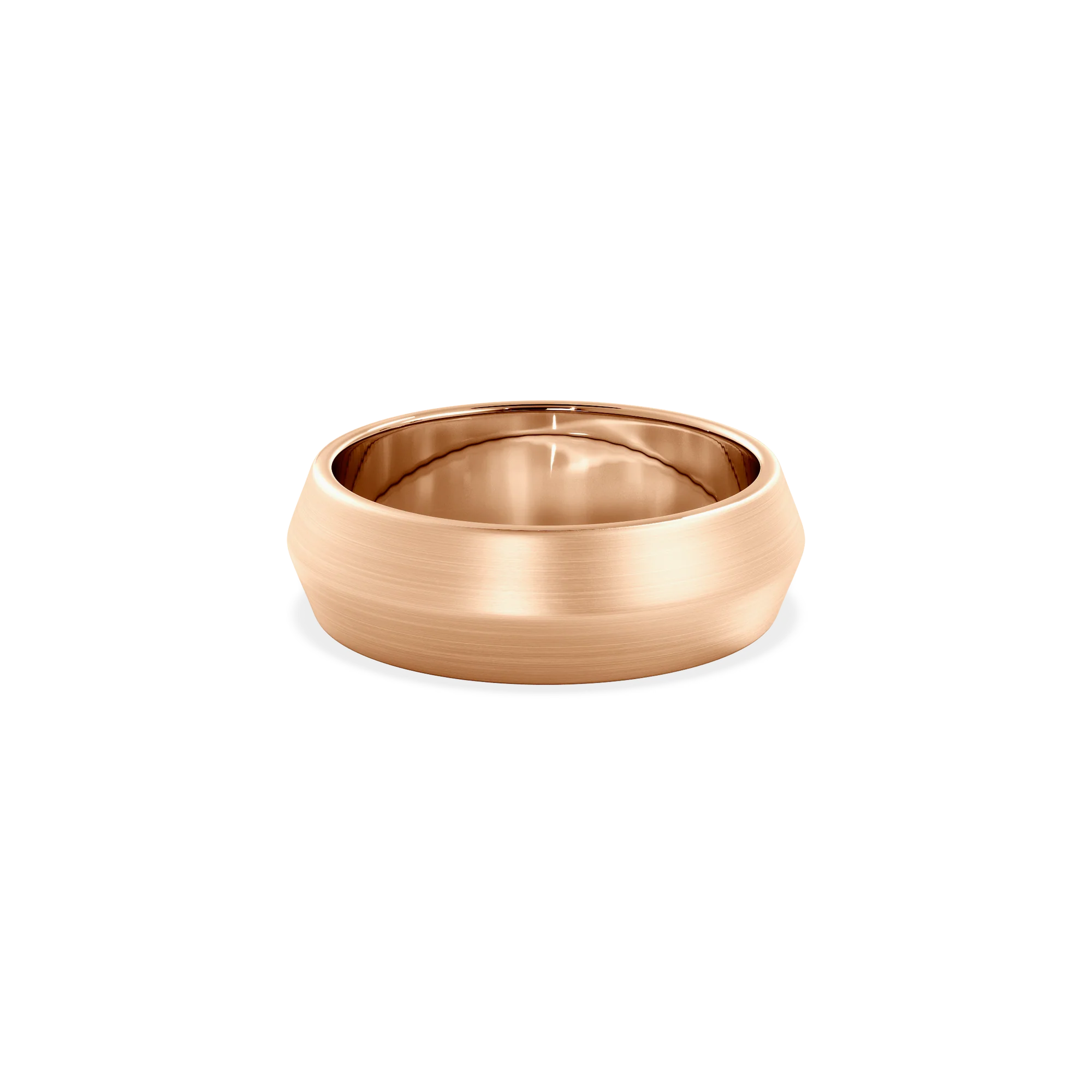Anillo Lite dos aguas rose gold 6mm matte