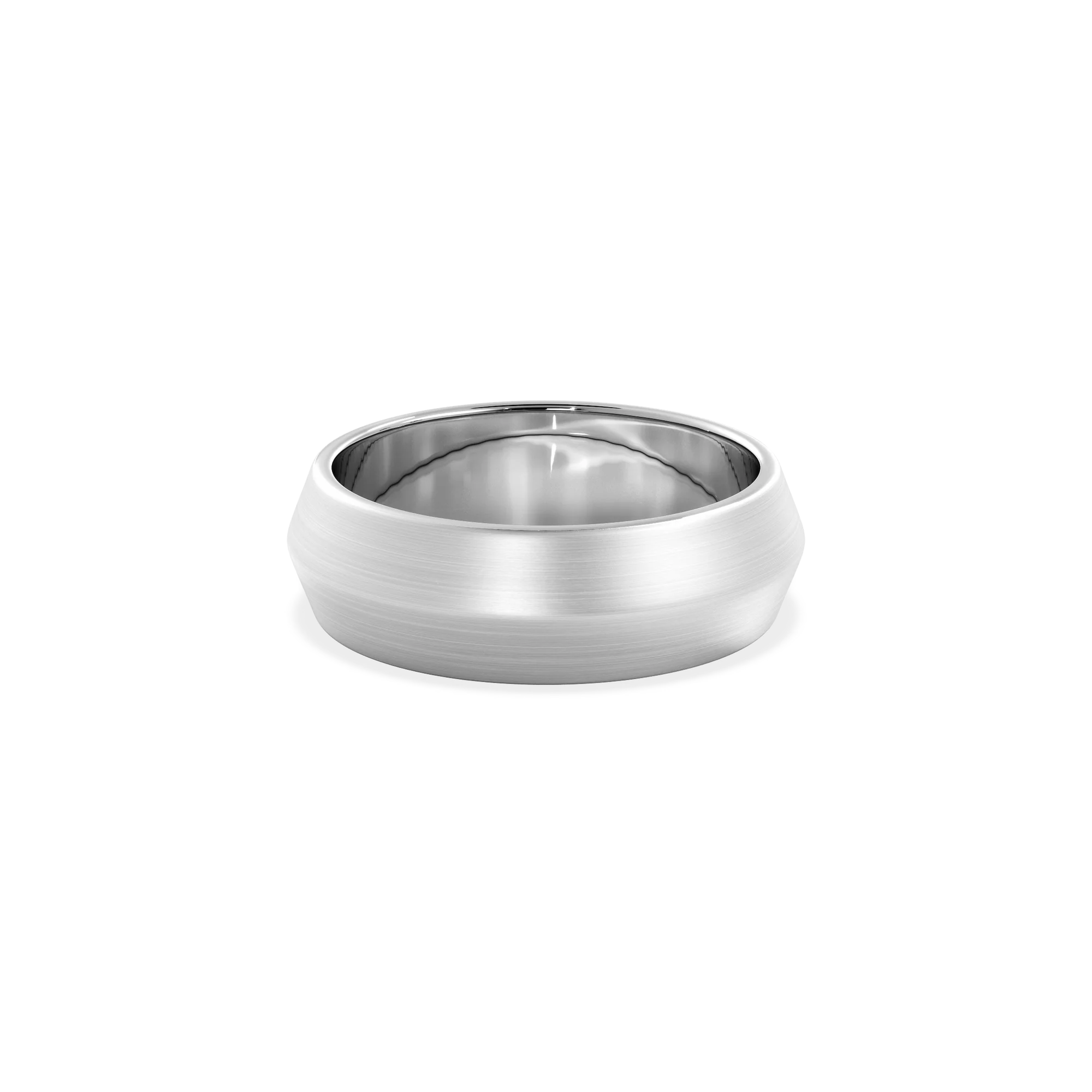 Anillo Lite dos aguas white gold 6mm matte