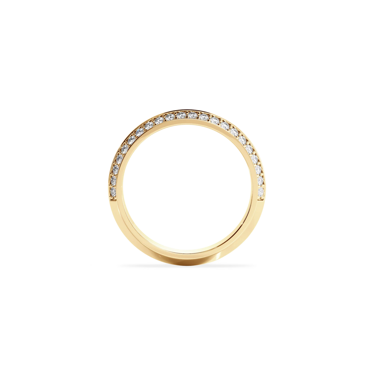 Anillo Lite dos aguas con doble pavé gold