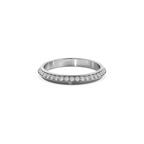Anillo Lite dos aguas white gold 3mm con pavé