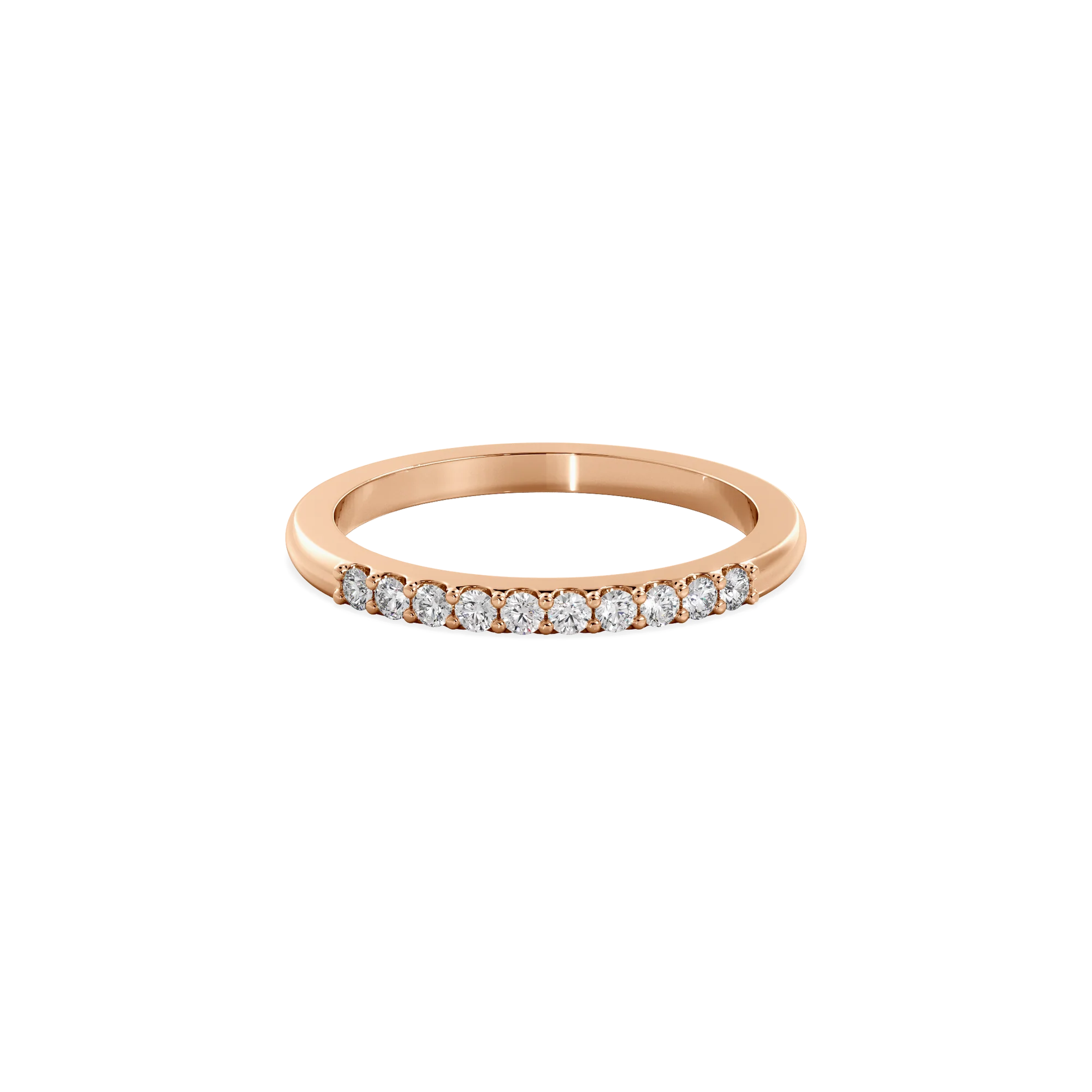 Anillo Destello rose gold 3/4 de pavé