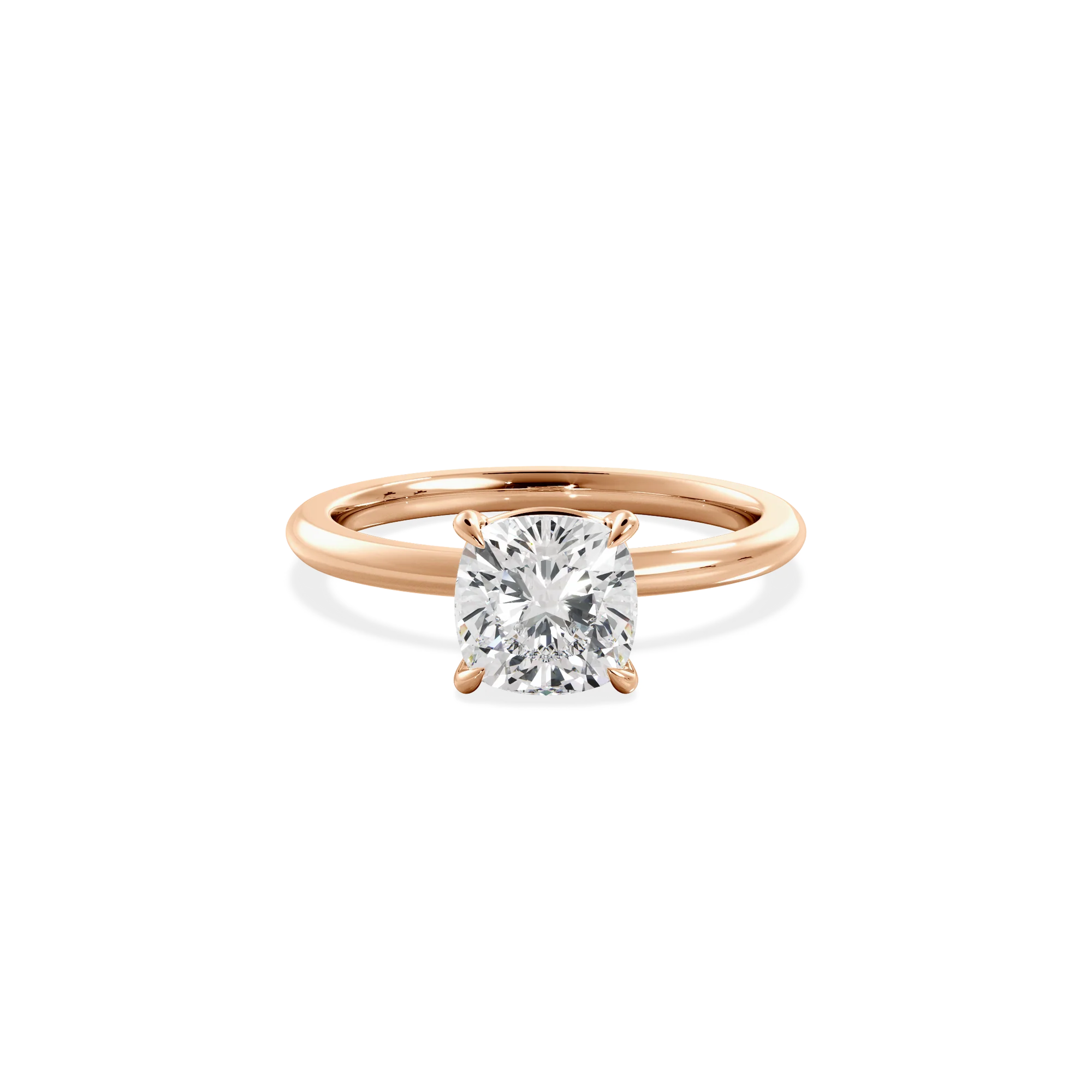 Cushion solitaire rose gold