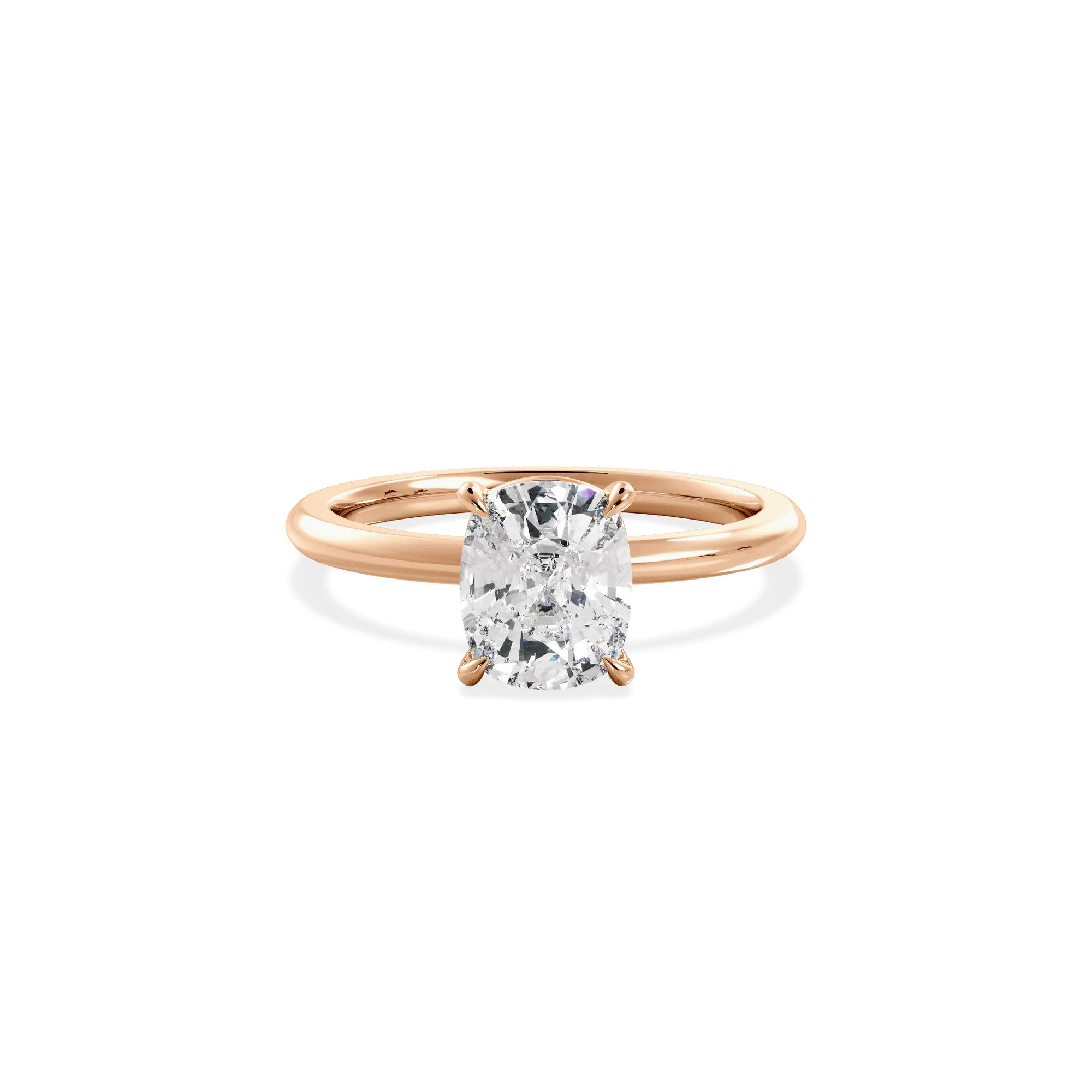 Elongated Cushion solitaire rose gold