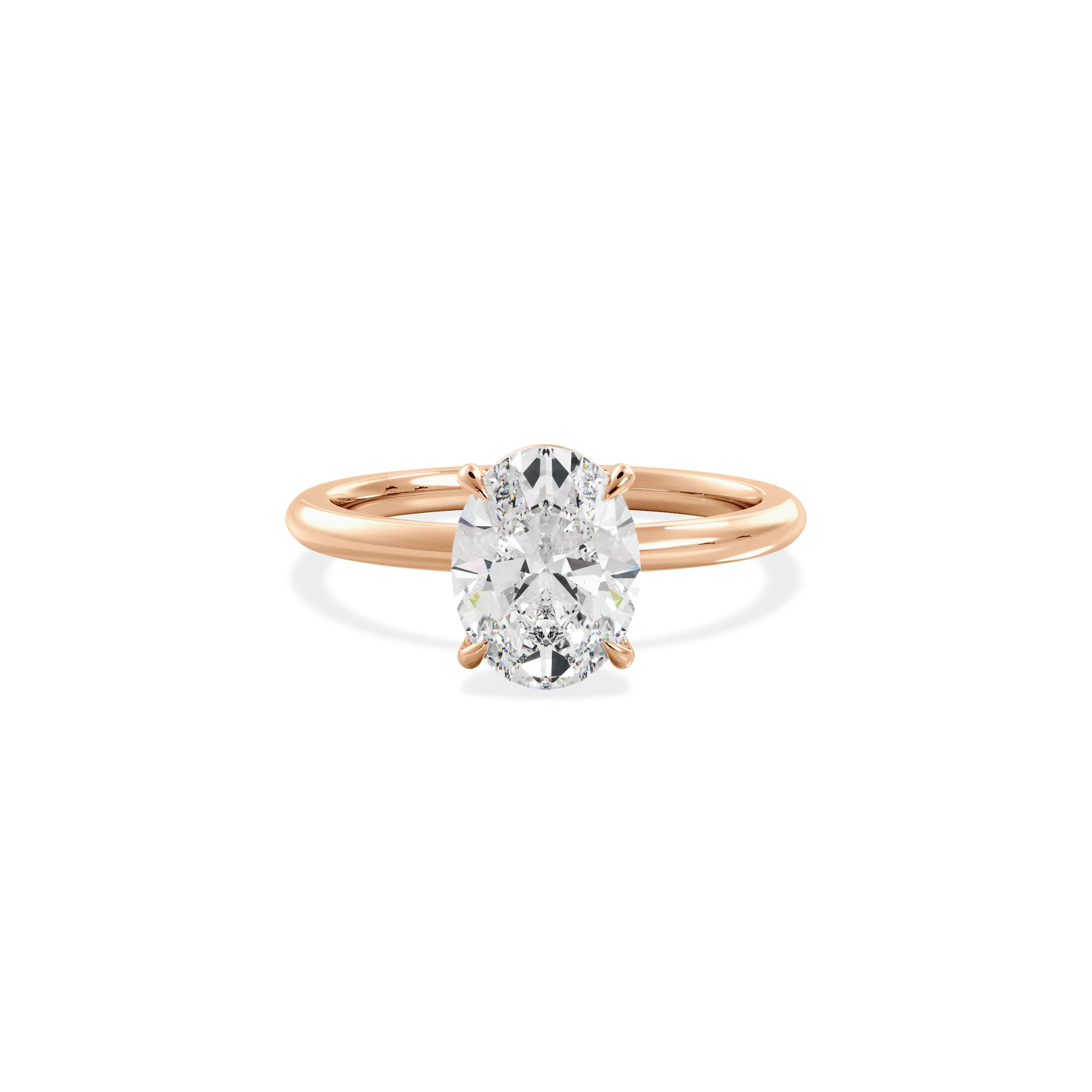 Oval solitaire rose gold
