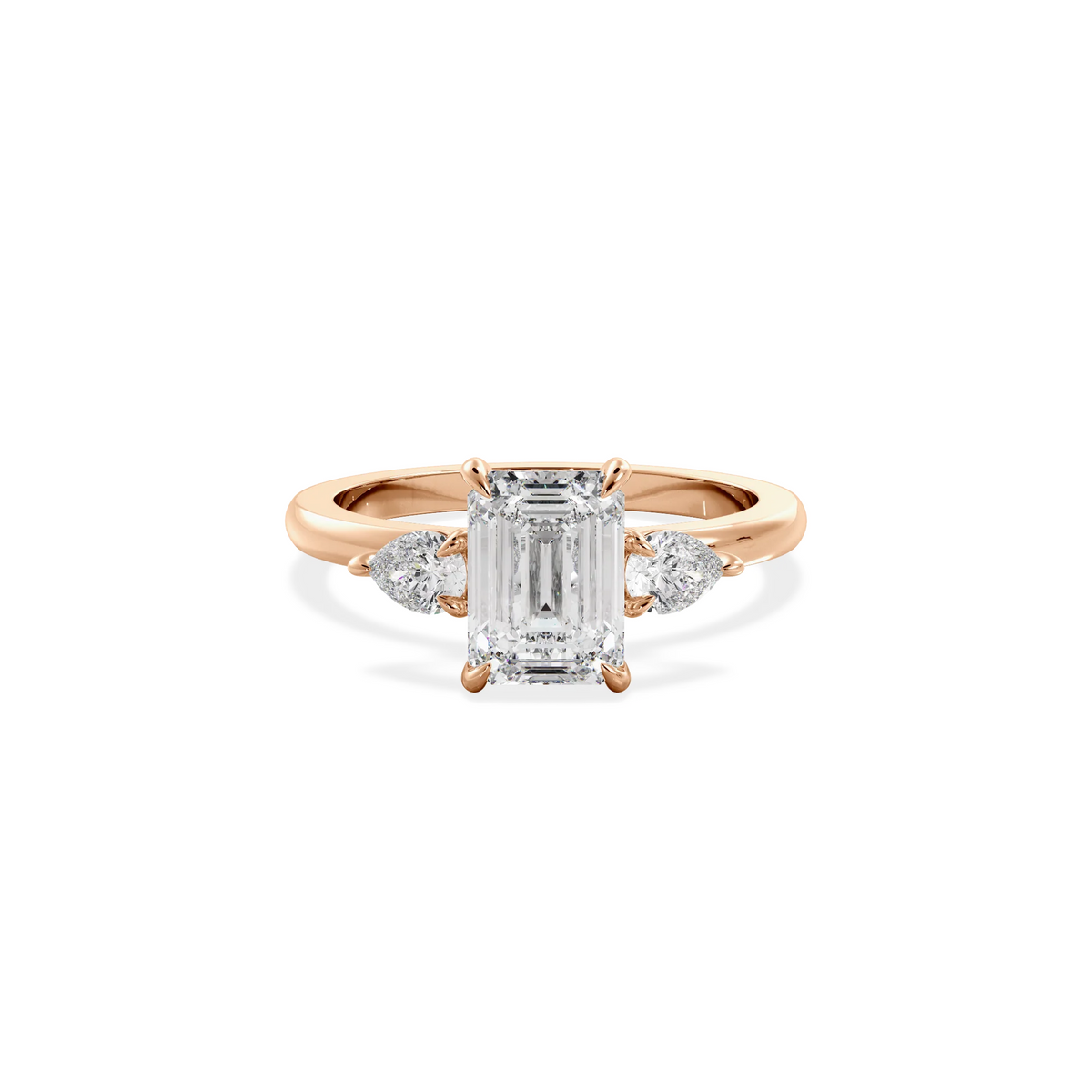 Trinity Emerald rose gold