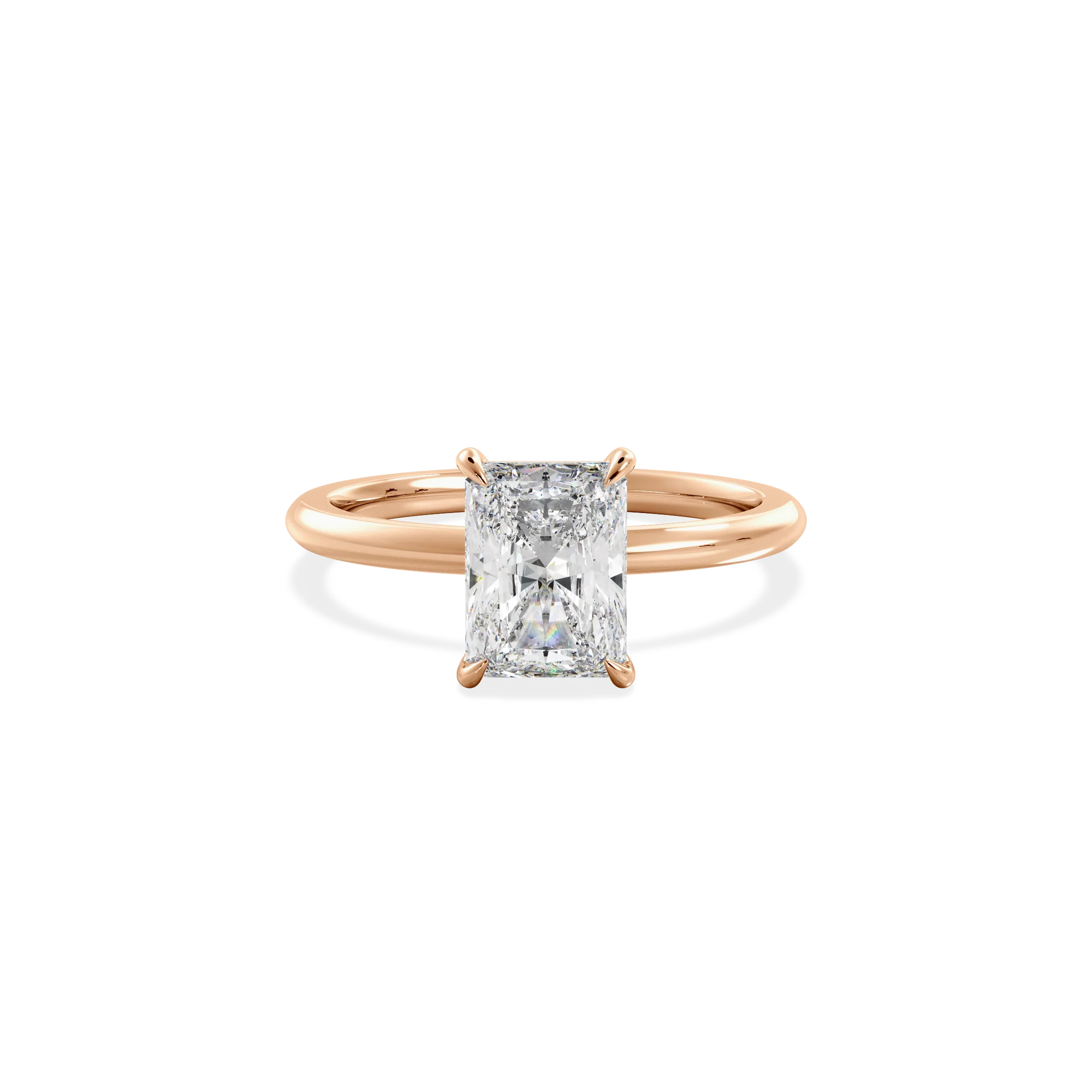 Radiant solitaire rose gold