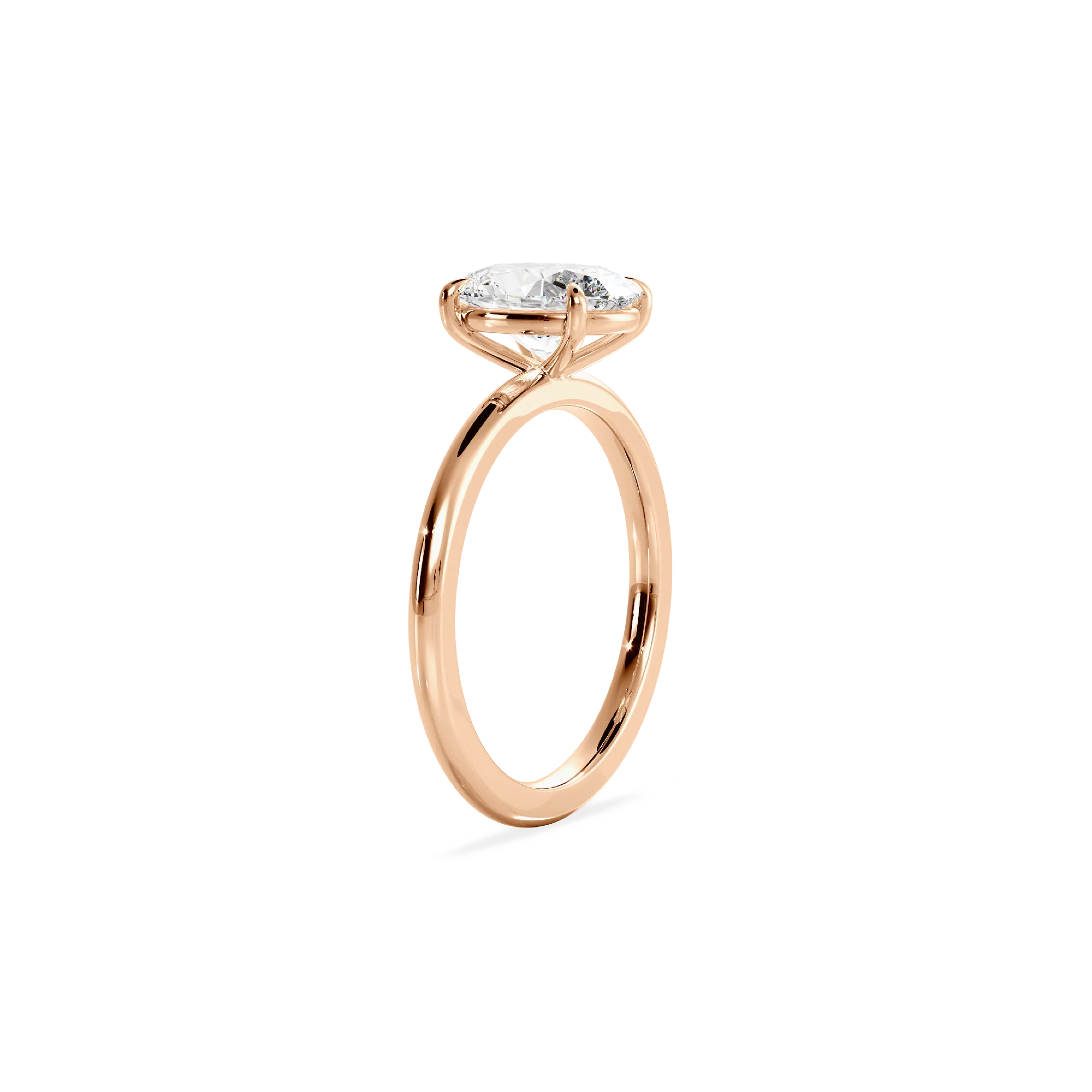 Oval solitaire rose gold