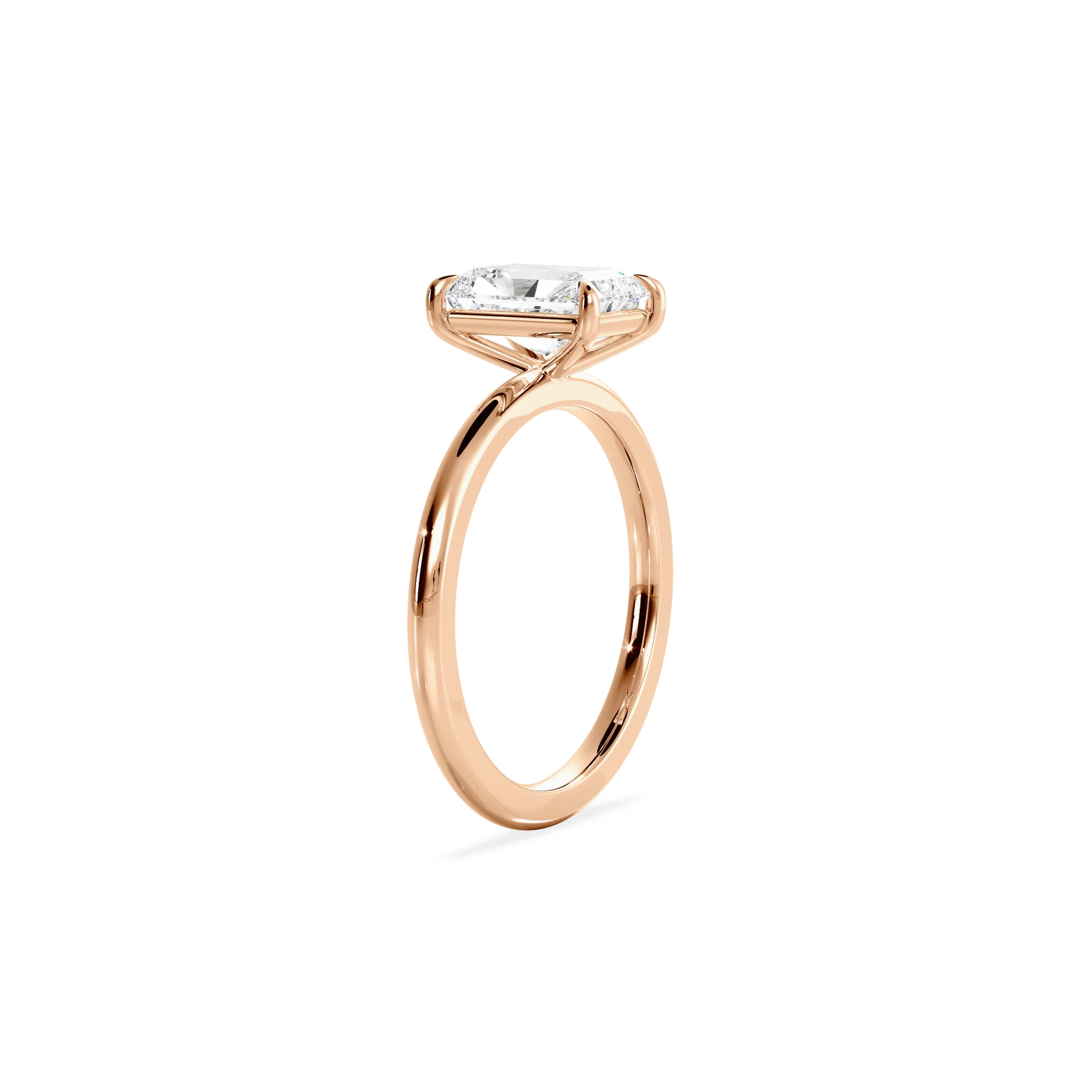Radiant solitaire rose gold
