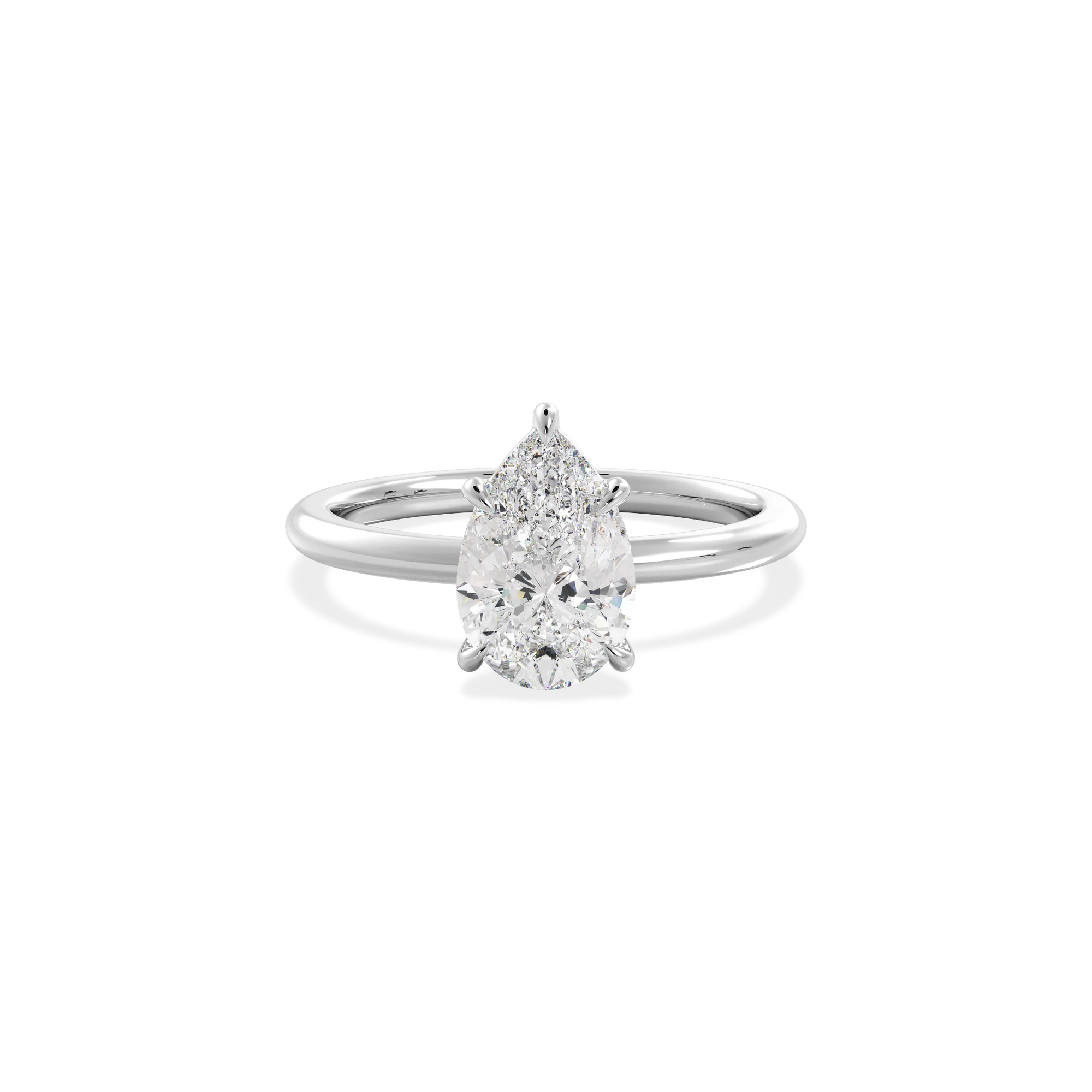 Pear solitaire silver