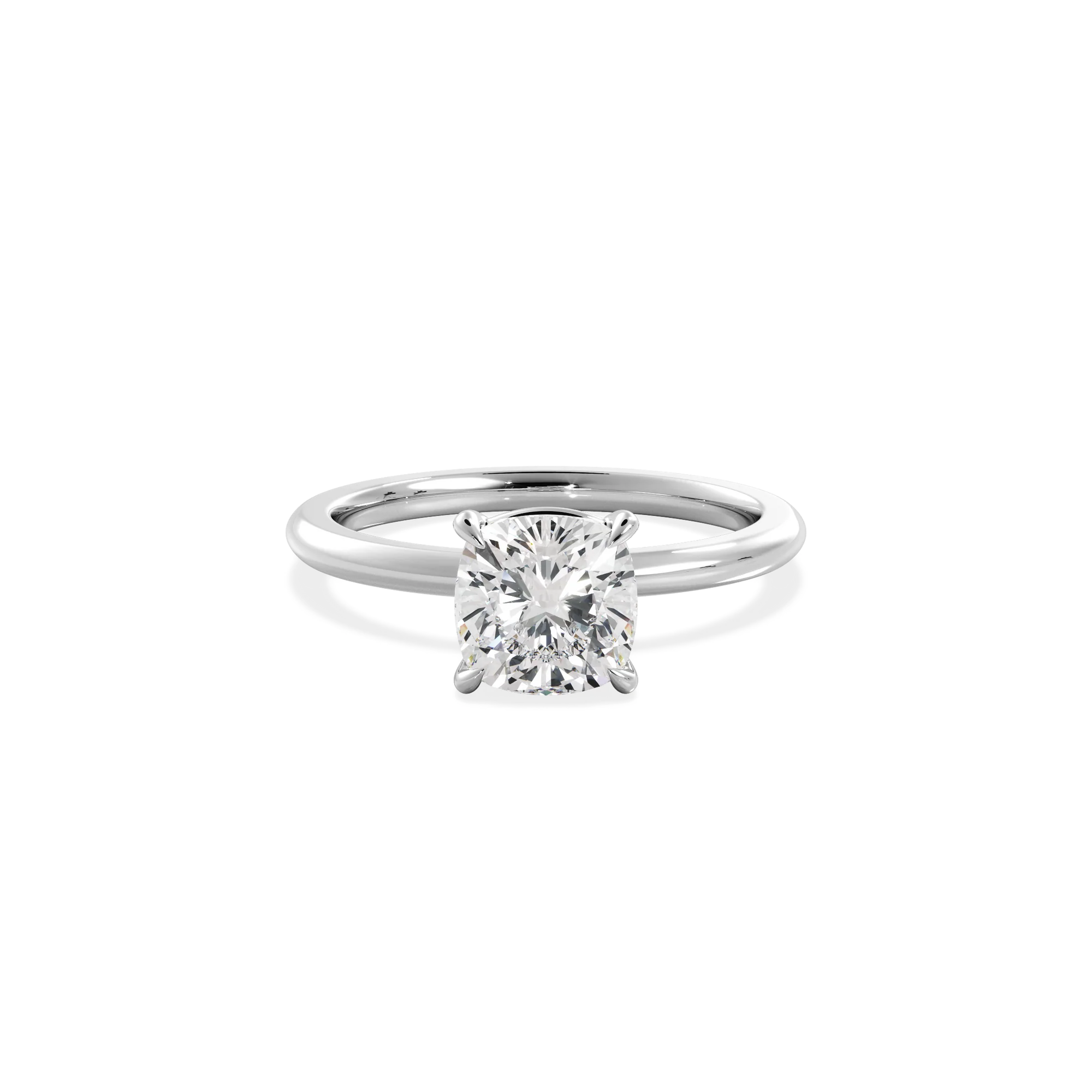 Cushion solitaire silver