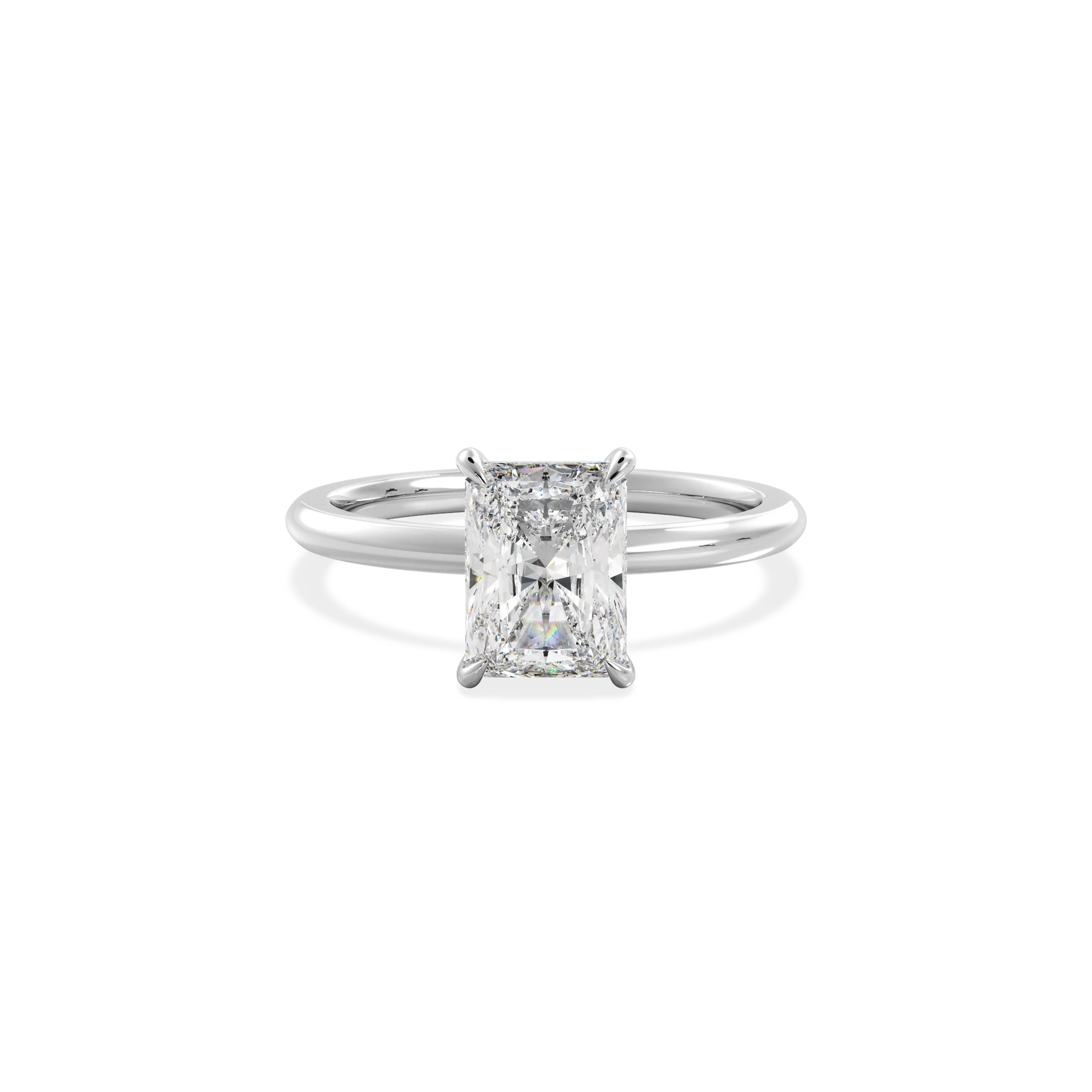 Radiant solitaire White Gold