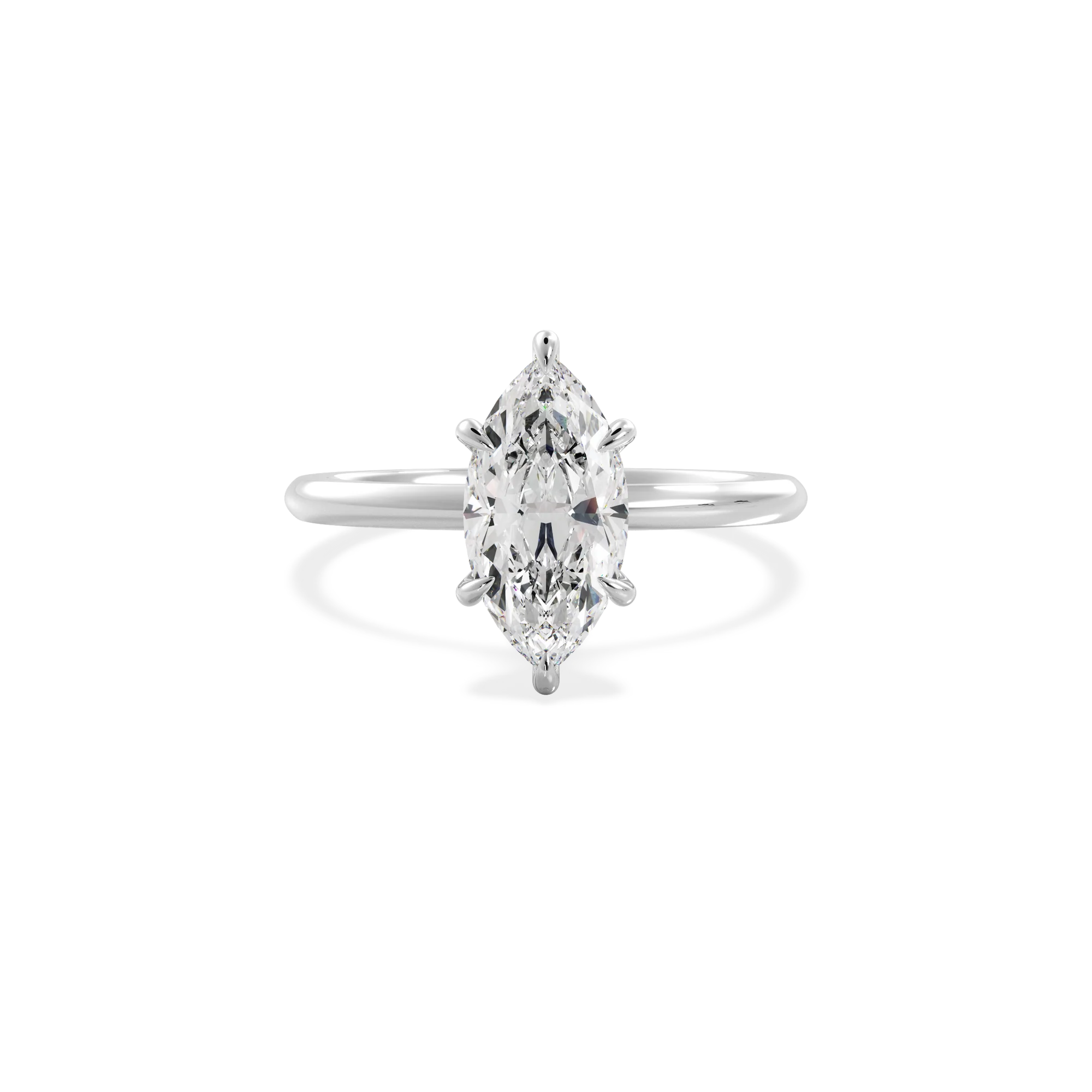 Marquise solitaire silver
