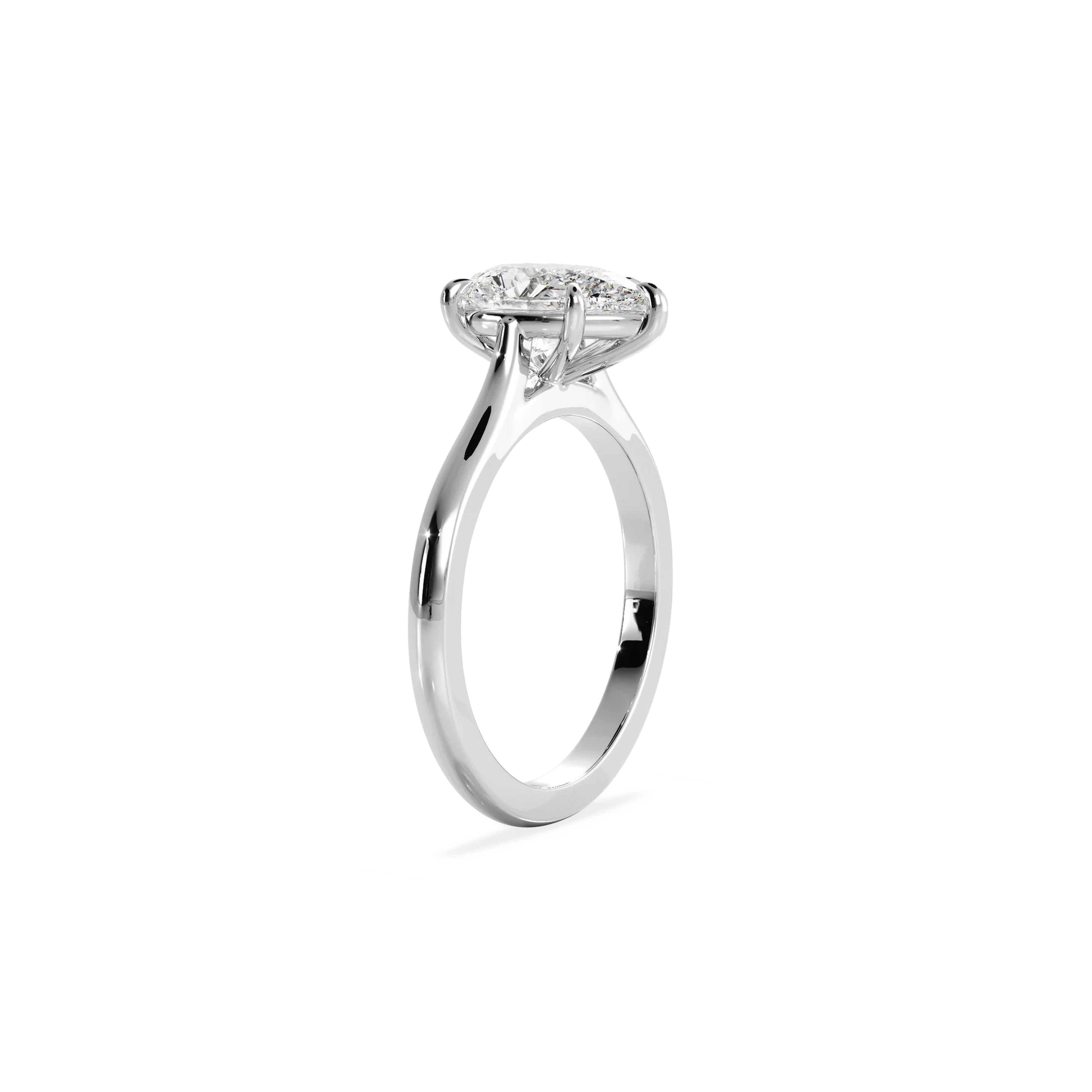 Pear solitaire with elevated shoulders silver