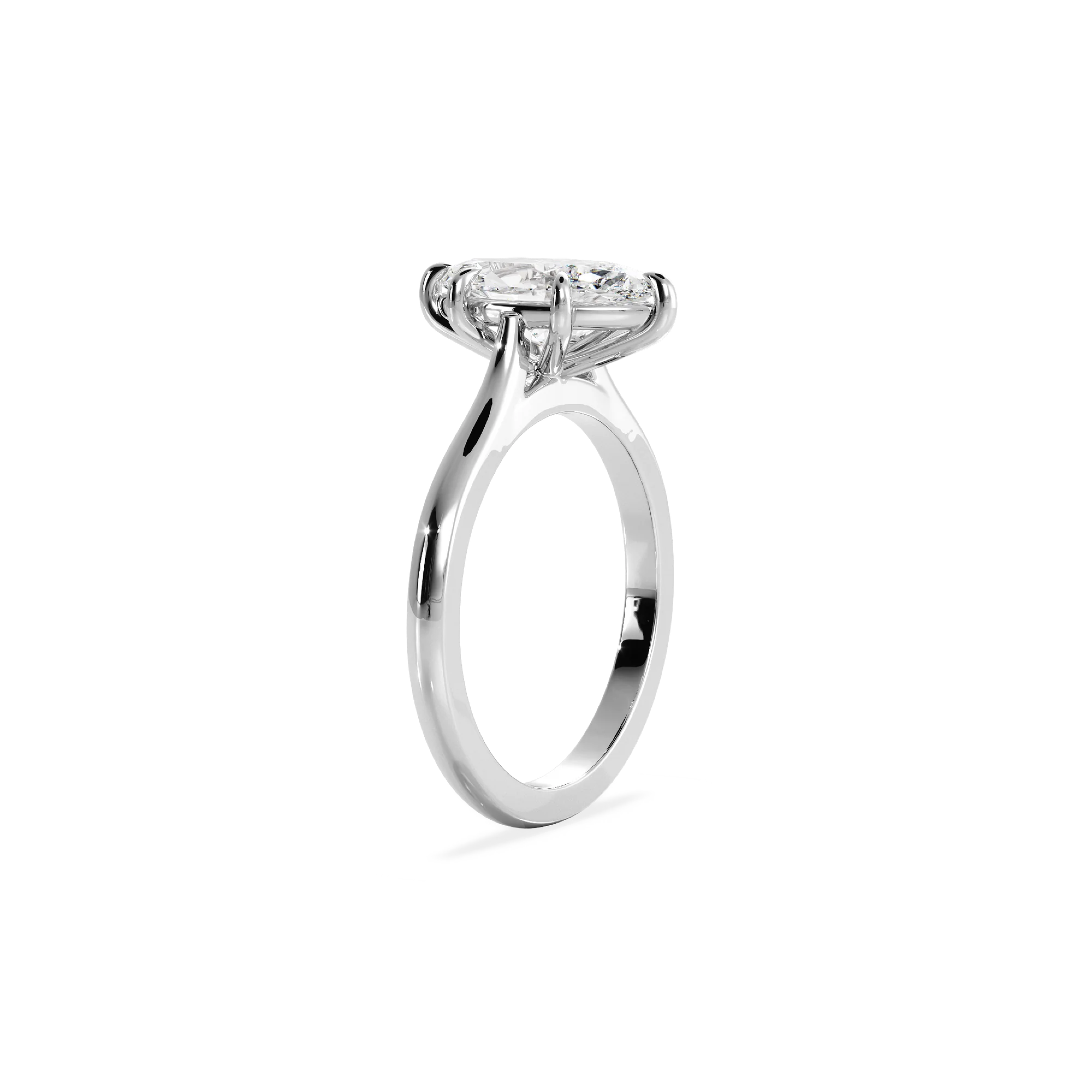 Marquise solitaire with elevated shoulders silver