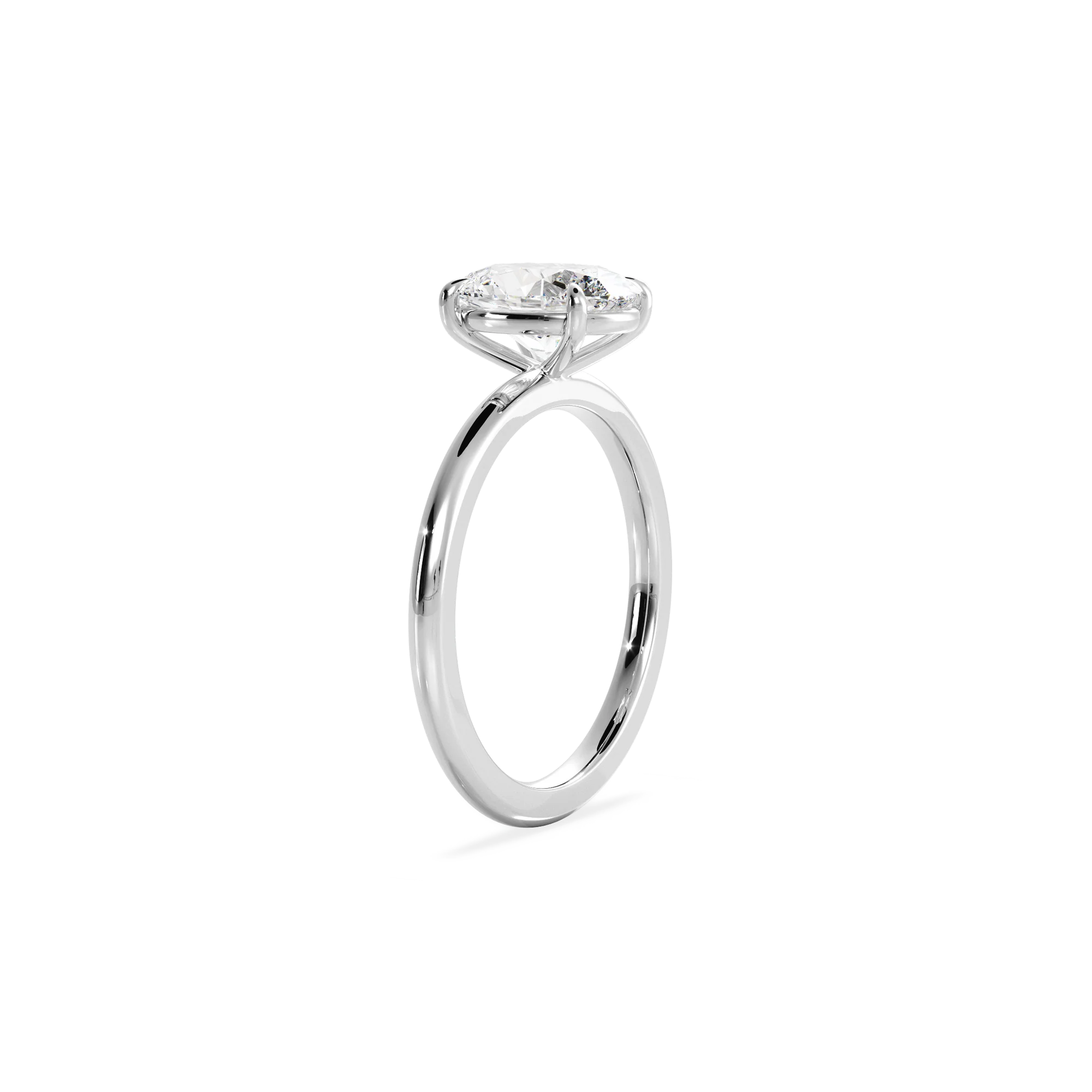 Oval solitaire silver