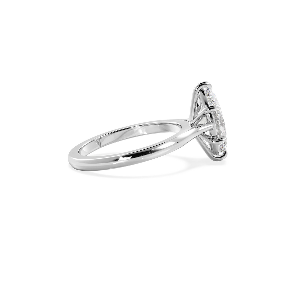 Marquise solitaire with elevated shoulders white gold