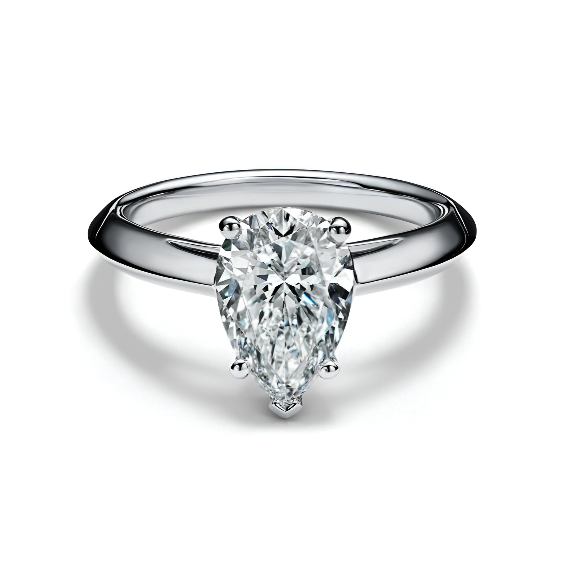Anillo de compromiso Eternity Oro Blanco 14K.