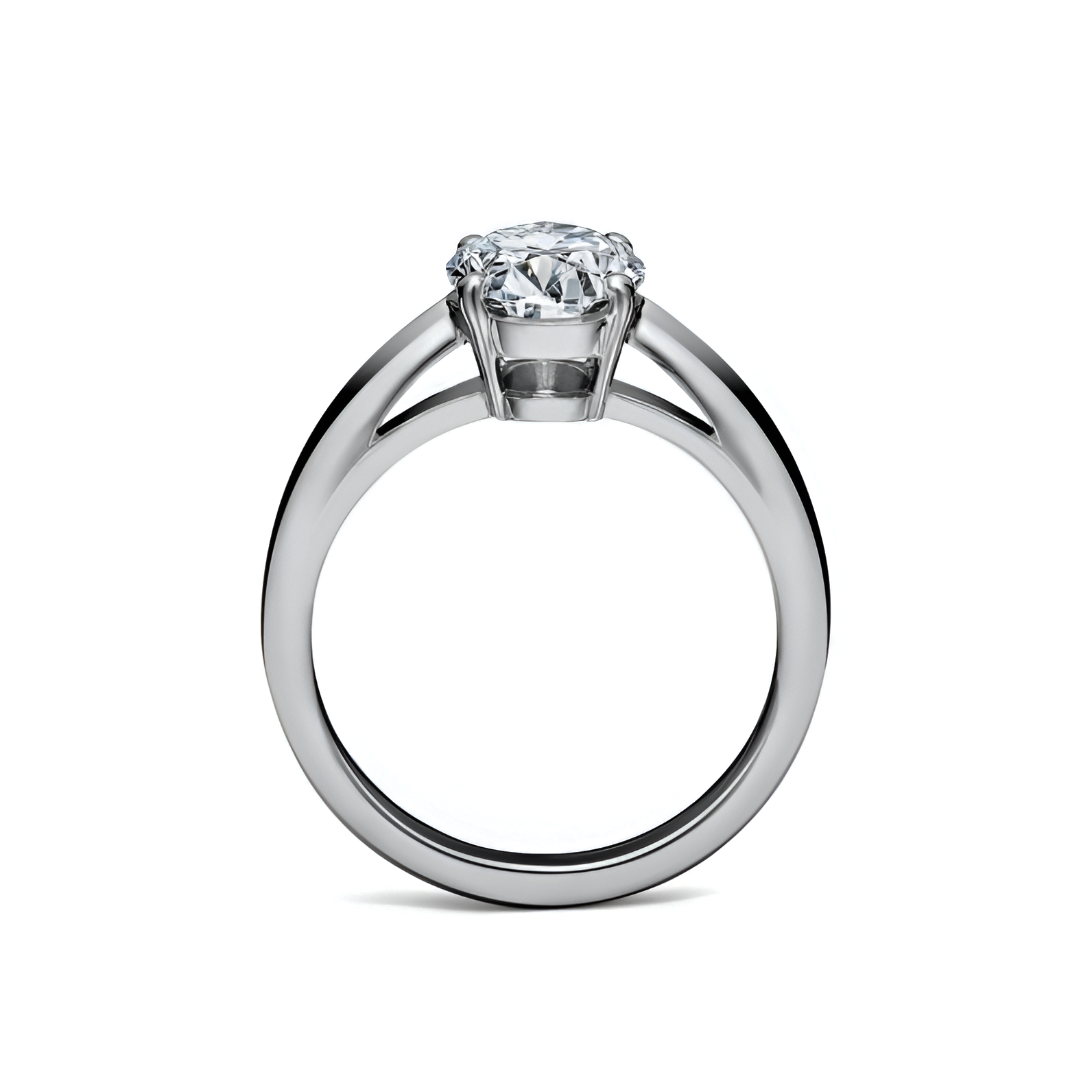 Anillo de compromiso Oval Oro Blanco 14K.